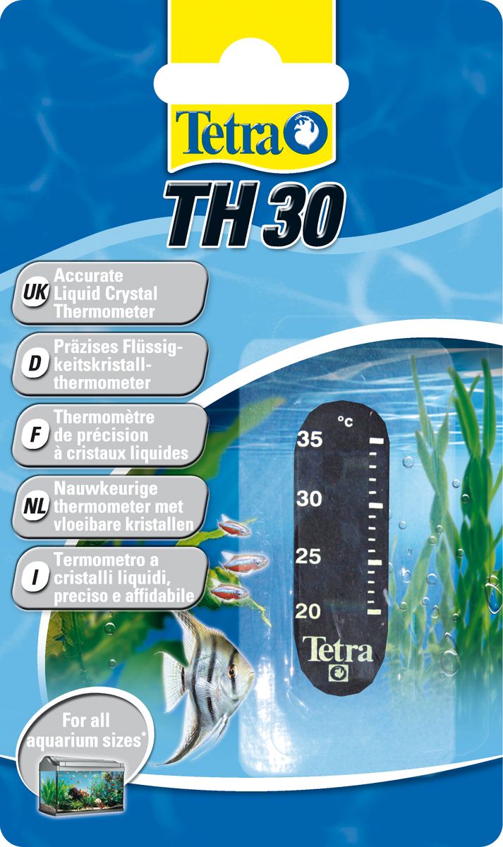 Термометр для аквариума Tetra TH300120710 Термометр для аквариума Tetra TH300120710Точный жидкокристаллический термометр крепится на внешней стороне аквариумного стекла.Точно измеряет температуру воды в диапазоне 20-30°С.Легко считываемые показания прибора.Компактный, приятный дизайн.
