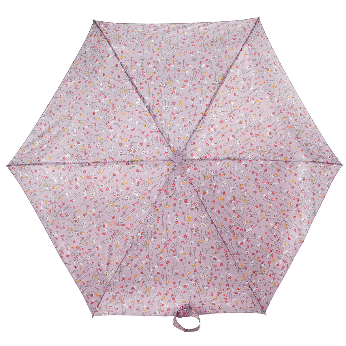 Зонт женский Fulton Tiny-2. Spring Fair, механический, 5 сложений, цвет: сиреневый. L501-2924REM12-CAM-GREENBLACK Зонт женский Fulton Tiny-2. Spring Fair, механический, 5 сложений, цвет: сиреневый. L501-2924REM12-CAM-GREENBLACKОчаровательный механический зонт Tiny-2. Spring Fair в 5 сложений изготовлен из высокопрочных материалов. Каркас зонта состоит из 6 спиц и прочного алюминиевого стержня. Купол зонта выполнен из прочного полиэстера с водоотталкивающей пропиткой и оформлен рисунком в виде цветов. Рукоятка изготовлена из пластика.Зонт имеет механический механизм сложения: купол открывается и закрывается вручную до характерного щелчка.Небольшой шнурок, расположенный на рукоятке, позволяет надеть изделие на руку при необходимости. Модель закрывается при помощи хлястика на застежку-липучку. К зонту прилагается чехол.Прелестный зонт не только выручит вас в ненастную погоду, но и станет стильным аксессуаром, прекрасно дополнит ваш модный образ. Необыкновенно компактный зонт с легкостью поместится в маленькую сумочку