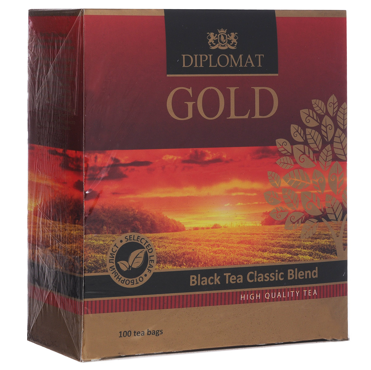 Diplomat Black Tea Classic Blend черный чай в пакетиках, 100 шт.0120710 Diplomat Black Tea Classic Blend черный чай в пакетиках, 100 шт.0120710Черный байховый чай Diplomat Black Tea Classic Blend с волшебным ароматом и настоем средней крепости цвета красного дерева, созданным теплым солнцем острова Цейлон. Чай с насыщенным бархатным вкусом, преобладают легкие древесные нотки, довольно сильное послевкусие с небольшим цветочным оттенком. Аромат классического черного чая.