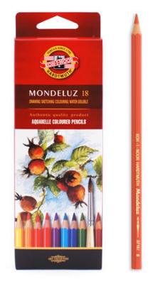 Набор карандашей акварельных MONDELUZ, 18 цв2010440 Набор карандашей акварельных MONDELUZ, 18 цв2010440Высококачественные цветные акварельные (размываемые водой) карандаши. Яркие и насыщенные цвета, линии мягко ложатся на бумагу. Грифель устойчив к механическим деформациям, легко затачивается. Древесина - кедр. Покрытие - цветной лак на водной основе, тиснение золотом.