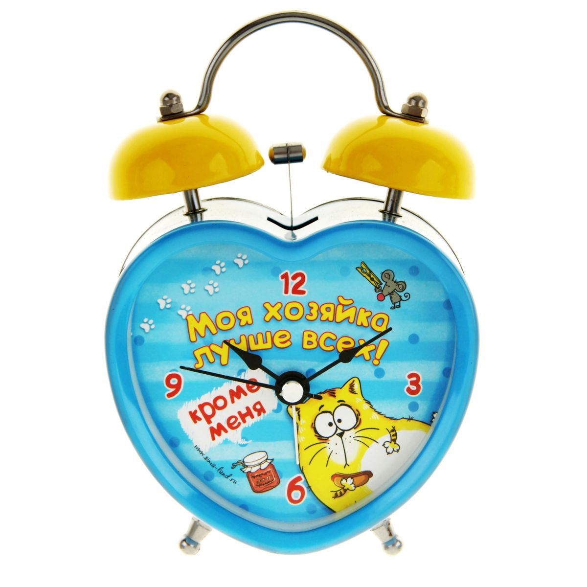 Часы-будильник Sima-land Моя хозяйка - лучшаяUTP-80 Часы-будильник Sima-land Моя хозяйка - лучшаяUTP-80Как же сложно иногда вставать вовремя! Всегда так хочется поспать еще хотя бы 5 минут и бывает, что мы просыпаем. Теперь этого не случится! Яркий, оригинальный будильник Sima-land Моя хозяйка - лучшая поможет вам всегда вставать в нужное время и успевать везде и всюду. Будильник украсит вашу комнату и приведет в восхищение друзей. Время показывает точно и будит в установленный час.На задней панели будильника расположены переключатель включения/выключения механизма, а также два колесика для настройки текущего времени и времени звонка будильника. Также будильник оснащен кнопкой, при нажатии и удержании которой, подсвечивается циферблат. Будильник работает от 1 батарейки типа AA напряжением 1,5V (не входит в комплект).