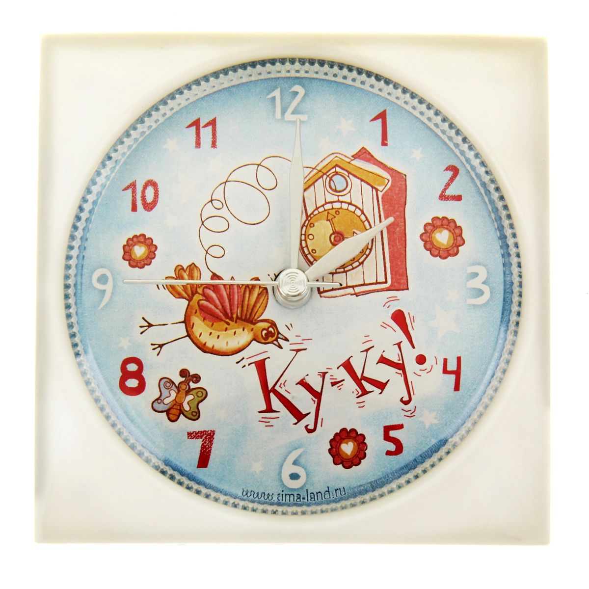 Часы-будильник Sima-land КукушкаFA-2409-1-RF Grey Часы-будильник Sima-land КукушкаFA-2409-1-RF GreyКак же сложно иногда вставать вовремя! Всегда так хочется поспать еще хотя бы 5 минут и бывает, что мы просыпаем. Теперь этого не случится! Яркий, оригинальный будильник Sima-land Кукушка поможет вам всегда вставать в нужное время и успевать везде и всюду. Будильник украсит вашу комнату и приведет в восхищение друзей. Время показывает точно и будит в установленный час.На задней панели будильника расположены переключатель включения/выключения механизма, а также два колесика для настройки текущего времени и времени звонка будильника. Будильник работает от 1 батарейки типа AA напряжением 1,5V (не входит в комплект).