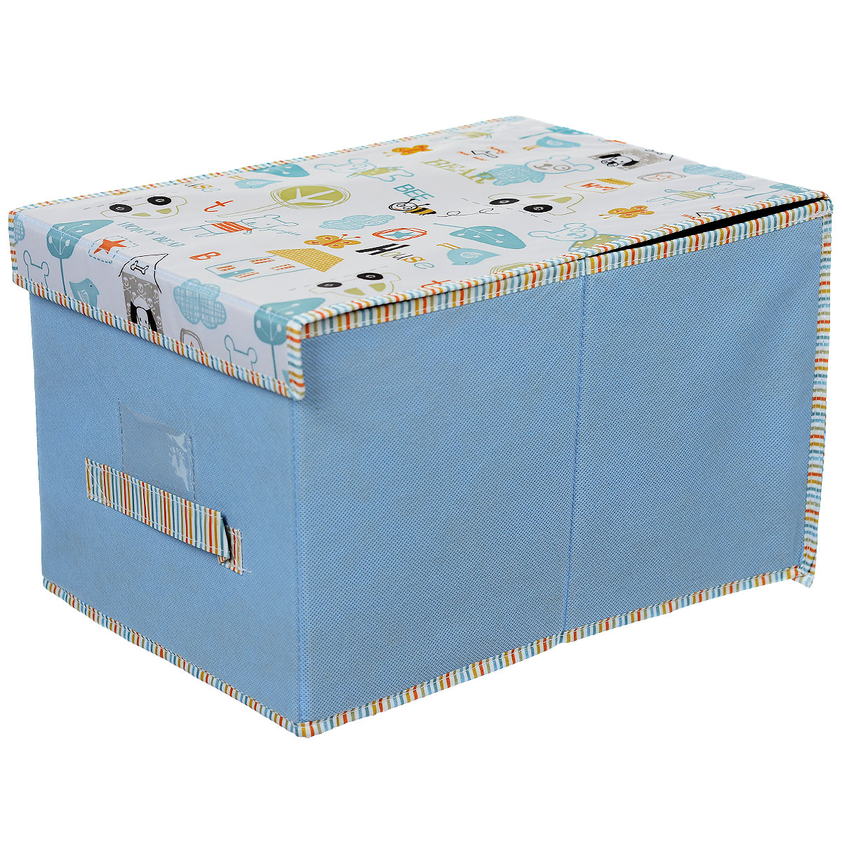 Чехол-коробка Cosatto Беби, цвет: голубой, 30 х 40 х 25 смS03301004 Чехол-коробка Cosatto Беби, цвет: голубой, 30 х 40 х 25 смS03301004Чехол-коробка Cosatto Беби поможет легко и красиво организовать пространство в детской комнате. Изделие выполнено из полиэстера и нетканого материала, прочность каркаса обеспечивается наличием внутри плотных и толстых листов картона. Чехол-коробка закрывается крышкой на две липучки, что поможет защитить вещи от пыли и грязи. Сбоку имеется ручка. Такой чехол идеально подойдет для хранения игрушек и детских вещей. Привлекательный дизайн изделия привлечет внимание ребенка и вызовет у него желание самостоятельно убирать игрушки. Складная конструкция обеспечивает компактное хранение.