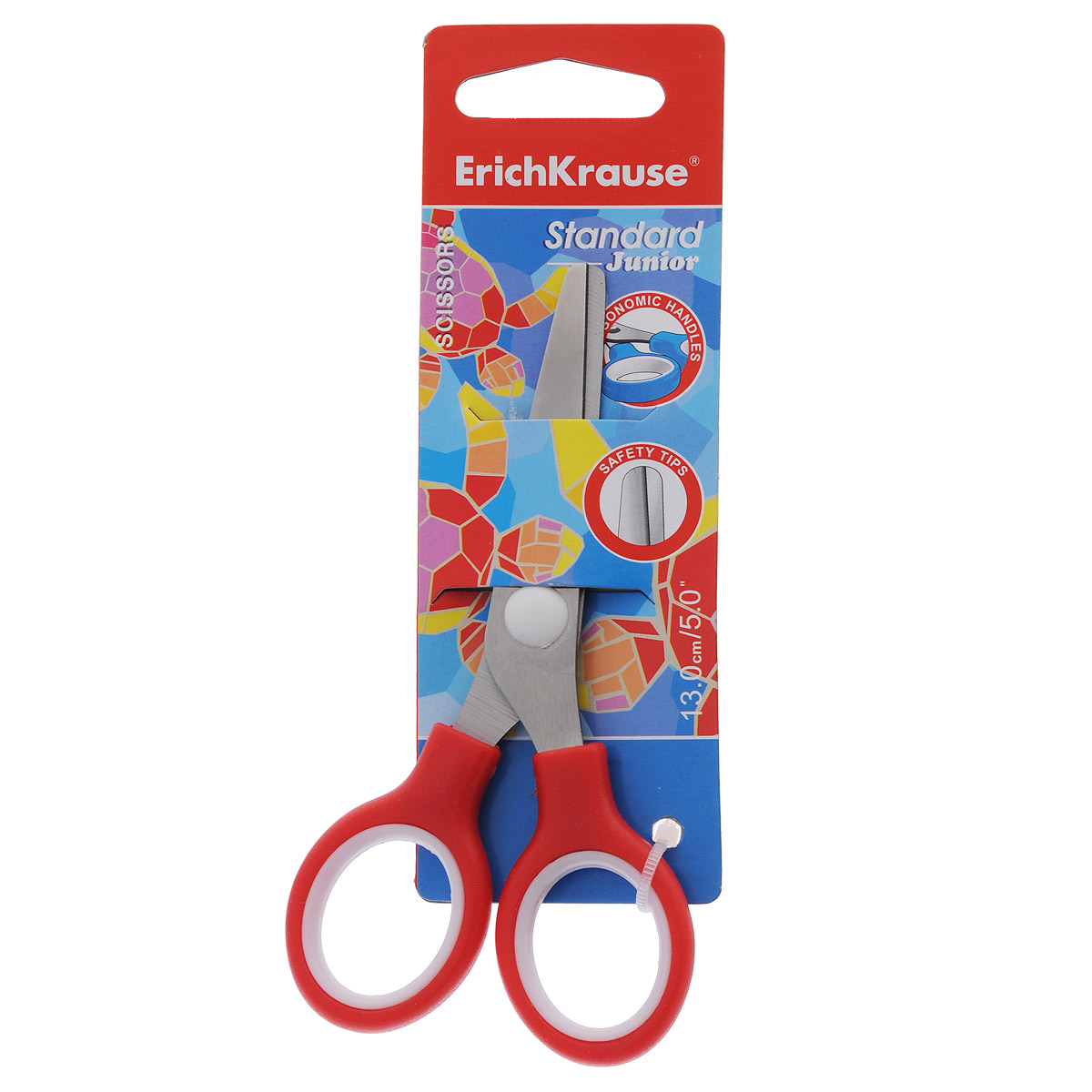 Ножницы Erich Krause Standard Junior, цвет: красный, 13 смFS-36054 Ножницы Erich Krause Standard Junior, цвет: красный, 13 смFS-36054Детские ножницы Erich Krause Standard Junior с безопасными закругленными лезвиями изготовлены из высококачественной нержавеющей стали. Облегченные ручки ножниц адаптированы для детской руки. Вашему ребенку будет настоящим удовольствием выполнять с ножницами Erich Krause различные аппликации из бумаги или других материалов.