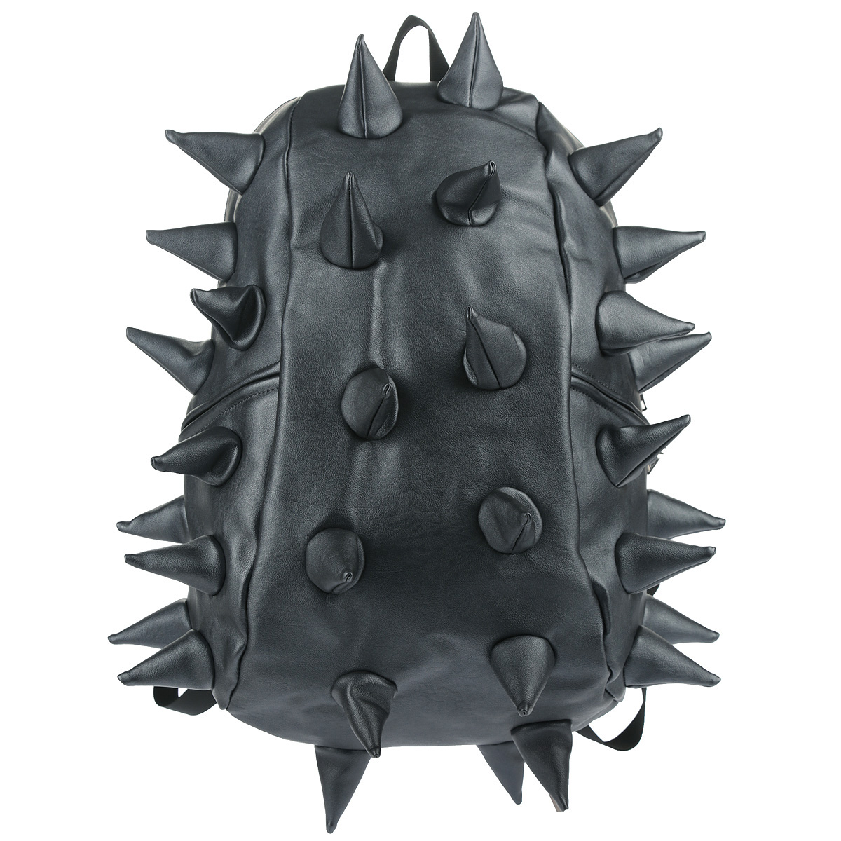 Рюкзак городской MadPax Rex Full. Heavy Metal Spike, цвет: синий, 27 лKZ24483402 Рюкзак городской MadPax Rex Full. Heavy Metal Spike, цвет: синий, 27 лKZ24483402Городской рюкзак MadPax Rex Full. Heavy Metal Spike - это стильный и практичный аксессуар, который станет незаменимым в ритме большого города. Верх рюкзака выполнен из 100% полиуретана с эффектом металлического глянца, шипы придают изделию неповторимый дизайн. Подкладка изготовлена из нейлона. Рюкзак имеет одно основное отделение на застежке-молнии. Размер Full позволяет поместить внутрь ноутбук с диагональю экрана 17”, для этого предусмотрен специальный отдел с мягкими стенками, закрывающийся хлястиком на липучку. Также внутри содержится небольшой карман на молнии. Снаружи по бокам у рюкзака два кармана на молнии для разных мелочей. Сзади расположен кармашек из прозрачного ПВХ для визитки.Модель оснащена ручкой для переноски в руке, а также широкими плечевыми лямками с многослойной структурой, которые можно регулировать по длине. Специальная застежка-крепление соединяет и фиксирует лямки в районе груди, это позволяет равномерно распределить нагрузку на плечи и спину при максимальной загрузке рюкзака. Мягкая ортопедическая спинка создает дополнительный комфорт вашей спине и делает ношение рюкзака более удобным. MadPax - это крутые рюкзаки в стиле фанк, которые своим неповторимым дизайном бросают вызов монотонности и скуке. Эти уникальные рюкзаки помогают детям всех возрастов самовыражаться, а их внутренняя структура с отделениями, карманами и застежками-молниями делает их невероятно практичными.