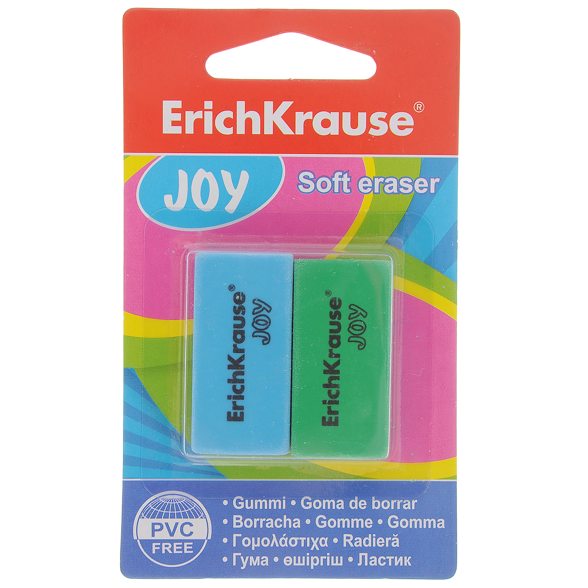Набор ластиков Erich Krause Joy, 2 штFS-36052 Набор ластиков Erich Krause Joy, 2 штFS-36052Набор ластиков Erich Krause Joyстанет незаменимым аксессуаром на рабочем столе не только школьника или студента, но и офисного работника. Он прекрасно удаляет линии, оставленные карандашами. При стирании стружка от ластика скатывается в единый комок, а не рассыпается по всей поверхности бумаги. В комплекте два ластика.