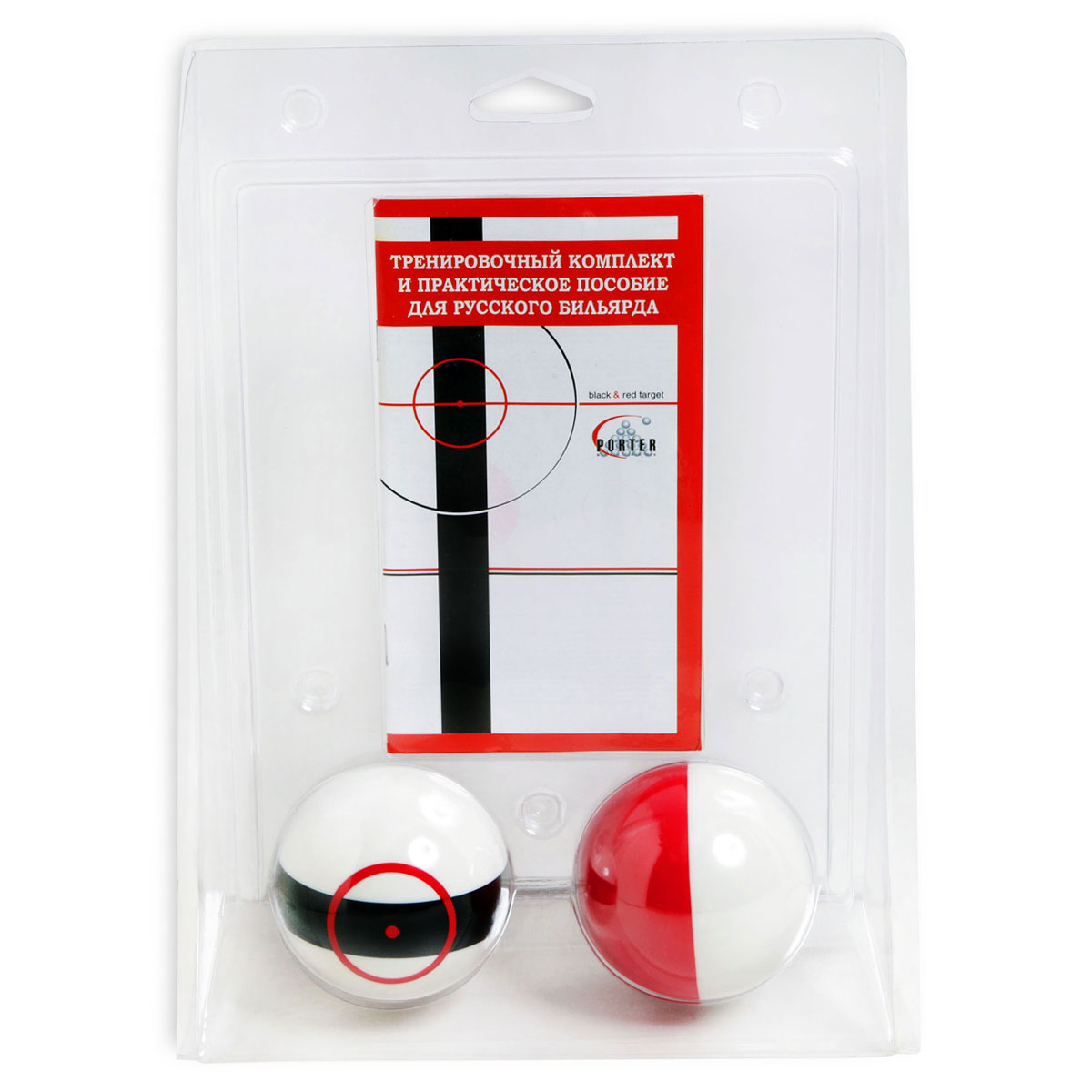 Шары тренировочные Porter Billiards Black&Red Target Pyramid, 68 мм, 2 шт332515-2800 Шары тренировочные Porter Billiards Black&Red Target Pyramid, 68 мм, 2 шт332515-2800Комплект Black&Red Target Pyramid включает в себя два тренировочных шара для русской пирамиды со специальной цветовой разметкой и брошюру с 18 упражнениями для практических занятий. Содержание брошюры:• Введение и общие сведения о системе упражнений• Как пользоваться системой упражнений BRT• Техника прицеливания: ориентировка битка• Техника прицеливания: ориентировка прицельного шара• Техника выполнения удара: накат, остановка, оттяжка• Техника выполнения удара: сыгрывание битка в лузу• Техника выполнения удара: боковое вращение• Общие выводы и замечания.