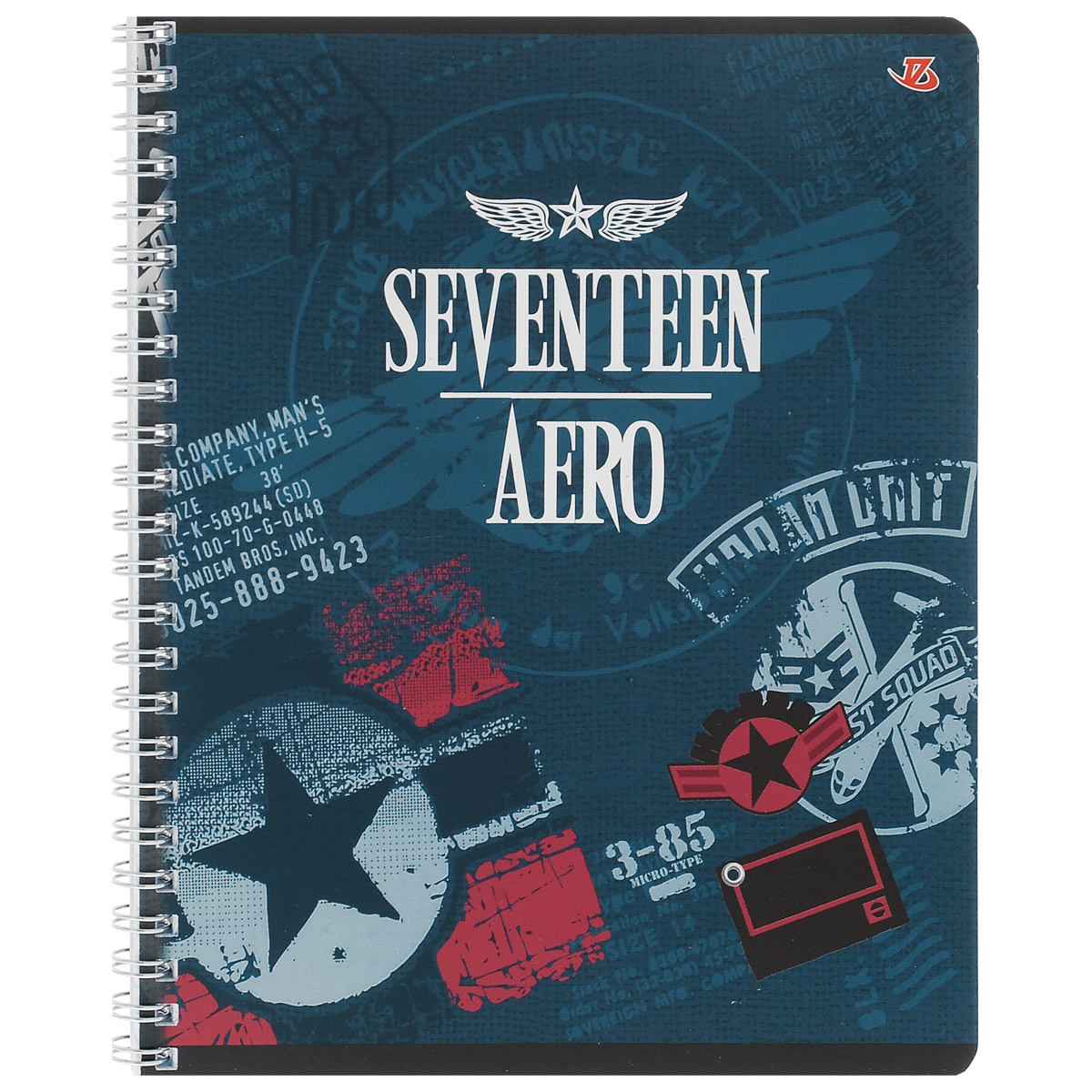 Тетрадь в клетку Seventeen Aero, цвет: синий, 80 листов. 6659/372523WD Тетрадь в клетку Seventeen Aero, цвет: синий, 80 листов. 6659/372523WDТетрадь Seventeen Aero подойдет для любых работ и студенту, и школьнику.Фактурная обложка тетради с элементами серебряного тиснения выполнена из мелованного картона с закругленными углами.Внутренний блок тетради соединен металлической пружиной и состоит из 80 листов высококачественной бумаги повышенной белизны.