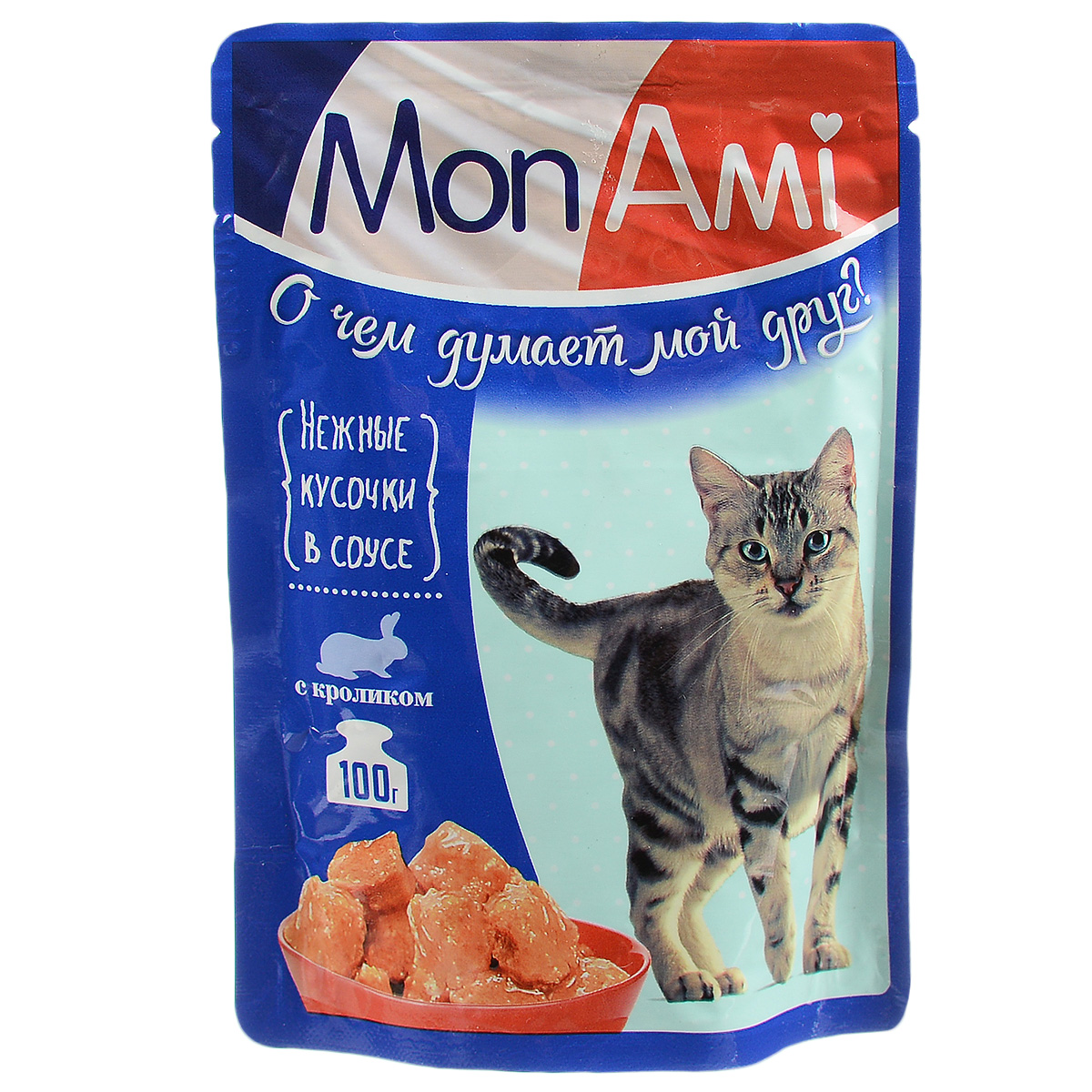 Консервы для кошек Mon Ami, нежные кусочки в соусе с кроликом, 100 г0120710 Консервы для кошек Mon Ami, нежные кусочки в соусе с кроликом, 100 г0120710Консервы для кошек Mon Ami - консервированный полнорационный корм для кошек. Вкусные блюда Mon Ami непременно придутся по душе вашей кошке. После вкусного завтрака, обеда или ужина с аппетитными и нежными кусочками в соусе, благодарность вашей кошки не заставит себя ждать. Когда питомец доволен, счастлив и хозяин. Состав: мясо и продукты животного происхождения (кролик мин. 4%), растительные компоненты, масло подсолнечное, минеральные добавки, загустители, витамины (в т.ч. таурин). Содержание питательных веществ: влажность 82%, протеин 8%, жир 5%, зола 2,5%, клетчатка 0,5%, витамин Е 1,0 мг/100 г. Энергетическая ценность на 100 г: 75 ккал. Вес: 100 г. Товар сертифицирован.