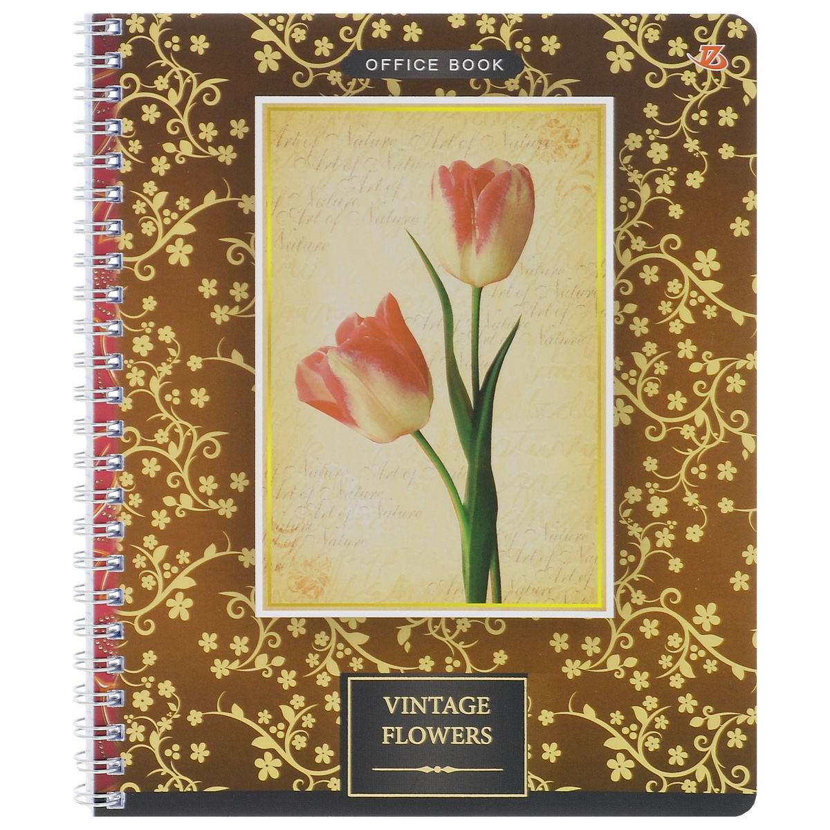 Тетрадь в клетку Vintage Flowers, цвет: бежевый, 80 листов. 6660/372523WD Тетрадь в клетку Vintage Flowers, цвет: бежевый, 80 листов. 6660/372523WDТетрадь Vintage Flowers подойдет для любых работ и студенту, и школьнику.Фактурная обложка тетради с элементами золотого тиснения выполнена из мелованного картона с закругленными углами.Внутренний блок тетради соединен металлической пружиной и состоит из 80 листов высококачественной бумаги повышенной белизны.
