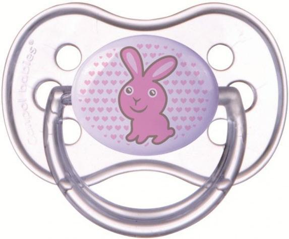 Canpol Babies Пустышка силиконовая Зайчик 18 месяцев цвет розовый ниблеры canpol babies ниблер