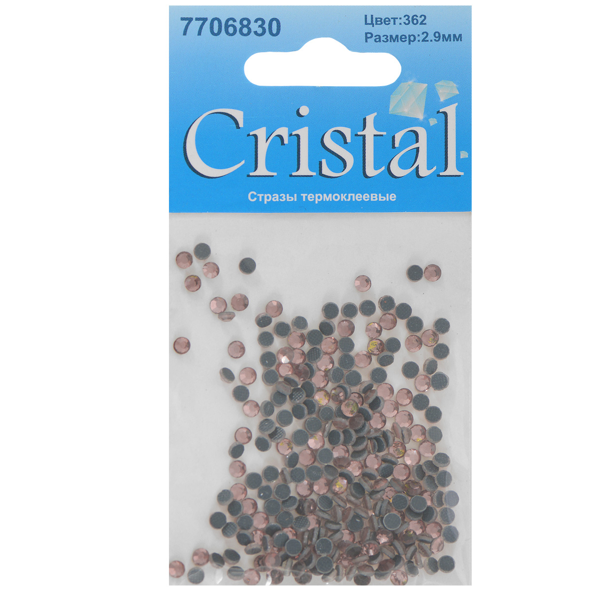 Стразы термоклеевые Cristal, цвет: светло-коралловый (362), диаметр 2,9 мм, 288 шт97775318 Стразы термоклеевые Cristal, цвет: светло-коралловый (362), диаметр 2,9 мм, 288 шт97775318Набор термоклеевых страз Cristal, изготовленный из высококачественного акрила, позволит вам украсить одежду, аксессуары или текстиль. Яркие стразы имеют плоское дно и круглую поверхность с гранями.Дно термоклеевых страз уже обработано особым клеем, который под воздействием высоких температур начинает плавиться, приклеиваясь, таким образом, к требуемой поверхности. Чаще всего их используют в текстильной промышленности: стразы прикладывают к ткани и проглаживают утюгом с обратной стороны. Также можно использовать специальный паяльник. Украшение стразами поможет сделать любую вещь оригинальной и неповторимой. Диаметр страз: 2,9 мм.