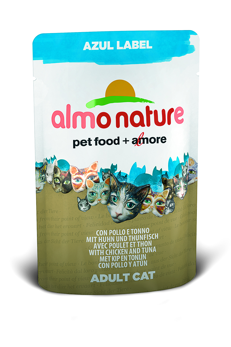 Паучи для Кошек с Курицей и Тунцом (Azul Label Cat Chicken&Tuna), 70 г.0120710 Паучи для Кошек с Курицей и Тунцом (Azul Label Cat Chicken&Tuna), 70 г.0120710Состав: мясо курицы и ее производные 13,8%, мясо тунца и его производные 9,5%, мясо сардинок и их производные, яйца, морковь, рис, рыбный экстракт, соль.Гарантированный анализ: белки – 12%, клетчатка – 0,1%, жиры – 4%, зола – 3%, влажность – 77%Калорийность – 760 ккал/кг