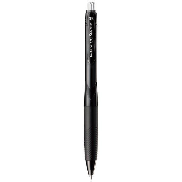 Шариковая ручка Pentel автоматическая серии Vicuna-X с черным стержнем. Новые чернила пониженной вязкости! Супер мягкое легкое письмо. Прорезиненный корпус.  Диаметр пишущего узла: 0,5 мм.