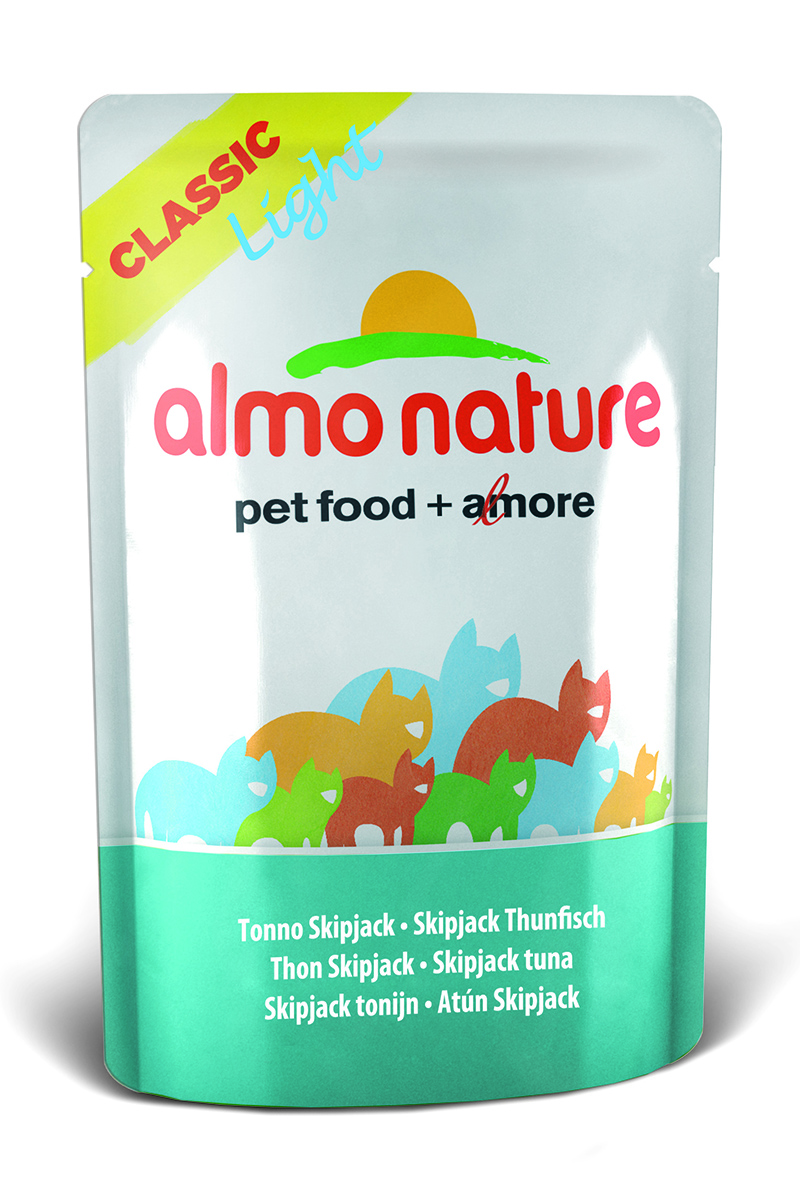 Консервы Almo Nature Classic Light для кастрированных котов и стерилизованных кошек, с полосатым тунцом, 55 г0120710 Консервы Almo Nature Classic Light для кастрированных котов и стерилизованных кошек, с полосатым тунцом, 55 г0120710Консервы Almo Nature- идеальный диетический корм для кастрированных котов и стерилизованных кошек.Состав: бульон 50%, филе полосатого тунца 47%, рис 3%. Пищевая ценность: белки - 12%, клетчатка - 0,1%, жиры - 0,2%, влага - 85%.Калорийность: 437 ккал/кг.Товар сертифицирован.