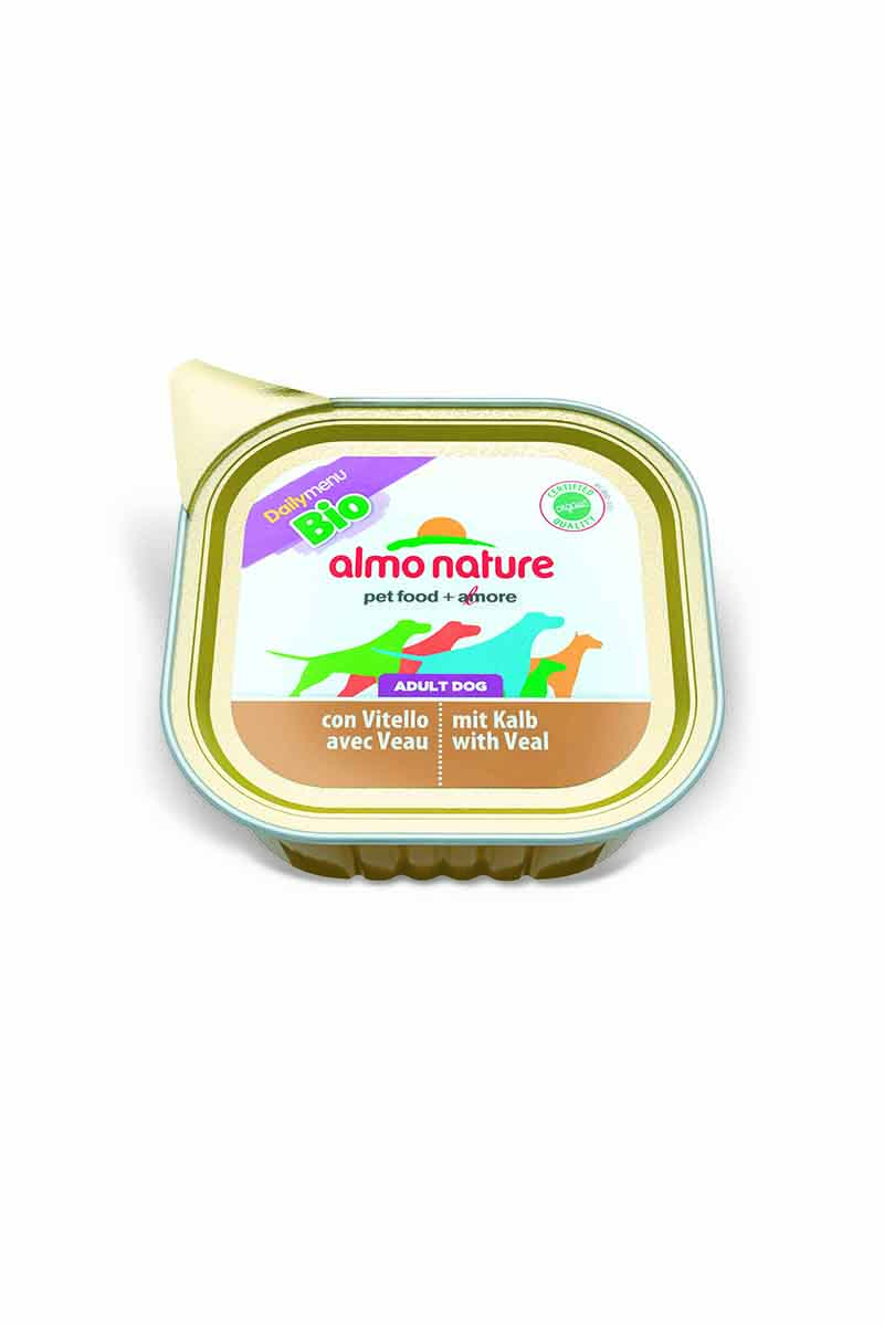 Паштет для собак Almo Nature Daily Menu. Bio, с телятиной, 100 г0120710 Паштет для собак Almo Nature Daily Menu. Bio, с телятиной, 100 г0120710Паштет для собак Almo Nature Daily Menu. Bio изготовлены из отборных, гипоаллергенных и легко усвояемых ингредиентов. Содержат питательные, высококачественные продукты: подлинное мясо свободного выгула - без гормонов и антибиотиков.Состав: мясо и его производные, минеральные вещества, витамин Е – 15мг/кг, витамин D – 15 мкл/кг.Гарантированный анализ: Белки – 10%, Клетчатка – 0,3%, Жиры – 5%, Зола – 2%, Влажность – 82%.Товар сертифицирован.