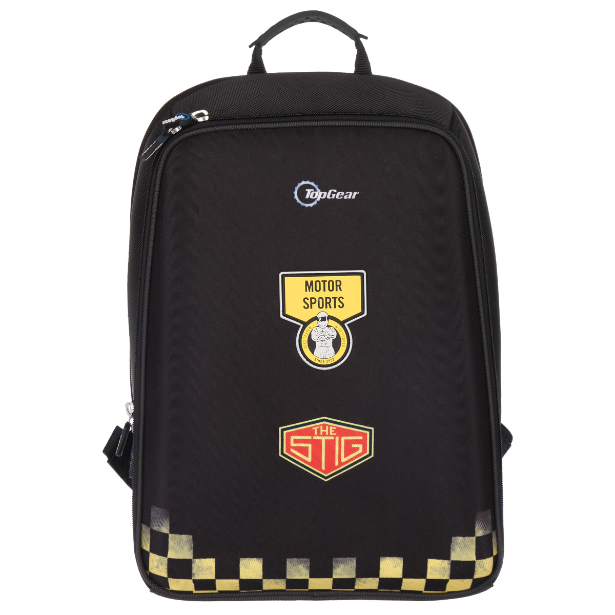 Рюкзак Proff Top Gear, жесткая форма, цвет: черный72523WD Рюкзак Proff Top Gear, жесткая форма, цвет: черный72523WDРюкзак Proff Top Gear выполнен из высококачественного плотного материала и отлично держит форму. Рюкзак содержит одно основное и одно дополнительное отделения. В основном отделении имеется двойной сквозной карман на липучке, подходящий для переноски ноутбука и документов формата А4. Дополнительное отделение содержит карман-сетку на застежке-молнии и большой открытый карман с нашитыми на него маленькими открытыми карманами для различных принадлежностей. Эргономичная конструкция спинки снижает давление и оптимально распределяет нагрузку на позвоночник ребенка, способствуя формированию правильной осанки. Для удобства и комфорта спинка и лямки изделия дополнены эргономичными подушечками и противоскользящей сеточкой с вентиляционными отверстиями.Ранец оснащен текстильной ручкой с резиновой насадкой для удобной переноски в руке. Широкие мягкие лямки регулируются по длине и равномерно распределяют нагрузку на плечевой пояс. Устойчивое дно ранца изготовлено из прочного материала и дополнено пластмассовыми ножками.Светоотражающие элементы обеспечивают дополнительную безопасность в темное время суток.Рекомендуемый возраст: от 7 лет.