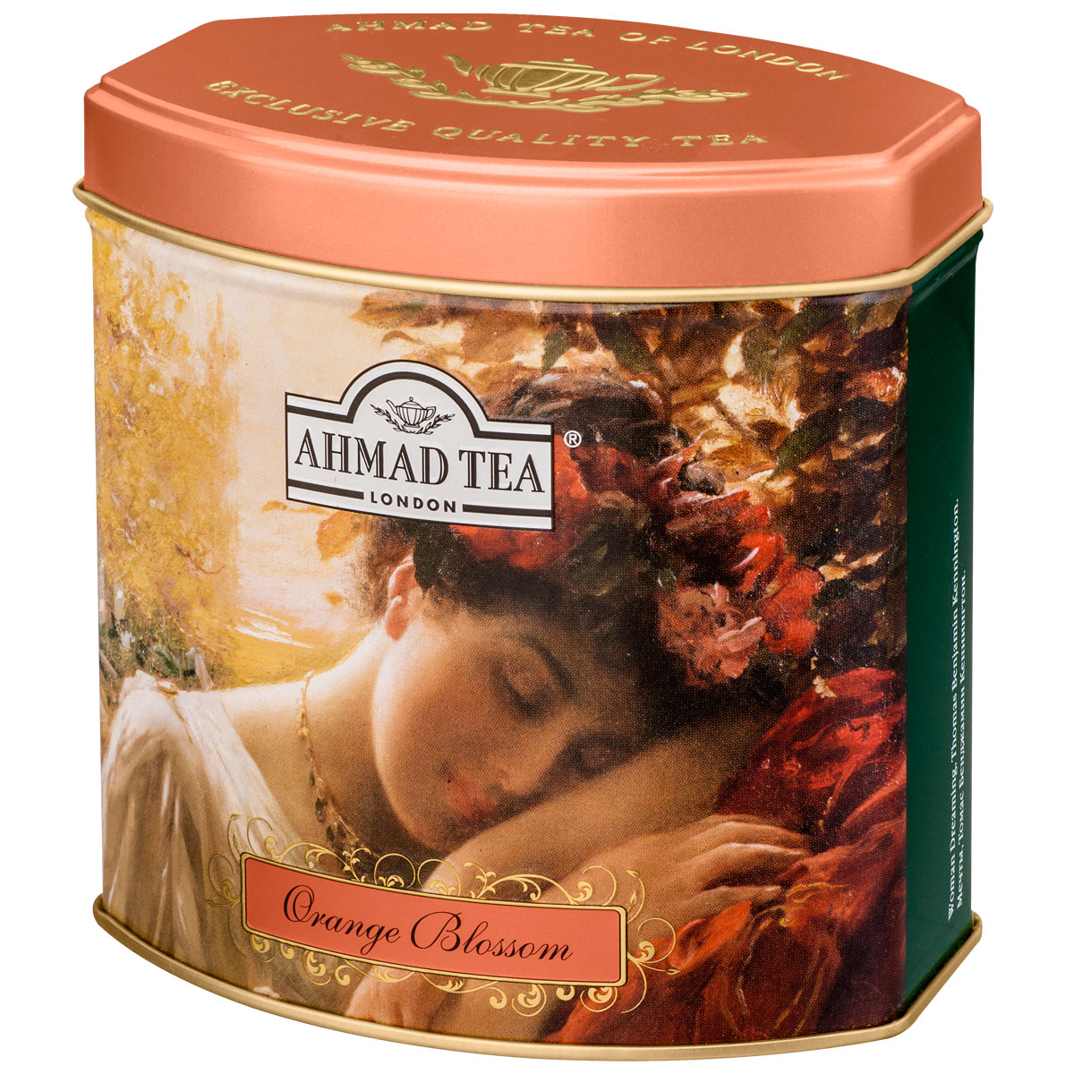 Ahmad Tea Orange Blossom черный чай, 100 г (жестяная банка)1172 Ahmad Tea Orange Blossom черный чай, 100 г (жестяная банка)1172В европейской традиции цветок апельсина считается символом любви. В честь него назвали букет невесты - флердоранж. Моду на них и на белые свадебные платья ввела английская королева Виктория в 19 в. И также чуть заметная сластинка и тонкий аромат солнечного фрукта составляют особенный легкий букет чая Ahmad Orange Blossom.Заваривать 5-7 минут, температура воды 100°С.Уважаемые клиенты! Обращаем ваше внимание на то, что упаковка может иметь несколько видов дизайна. Поставка осуществляется в зависимости от наличия на складе.
