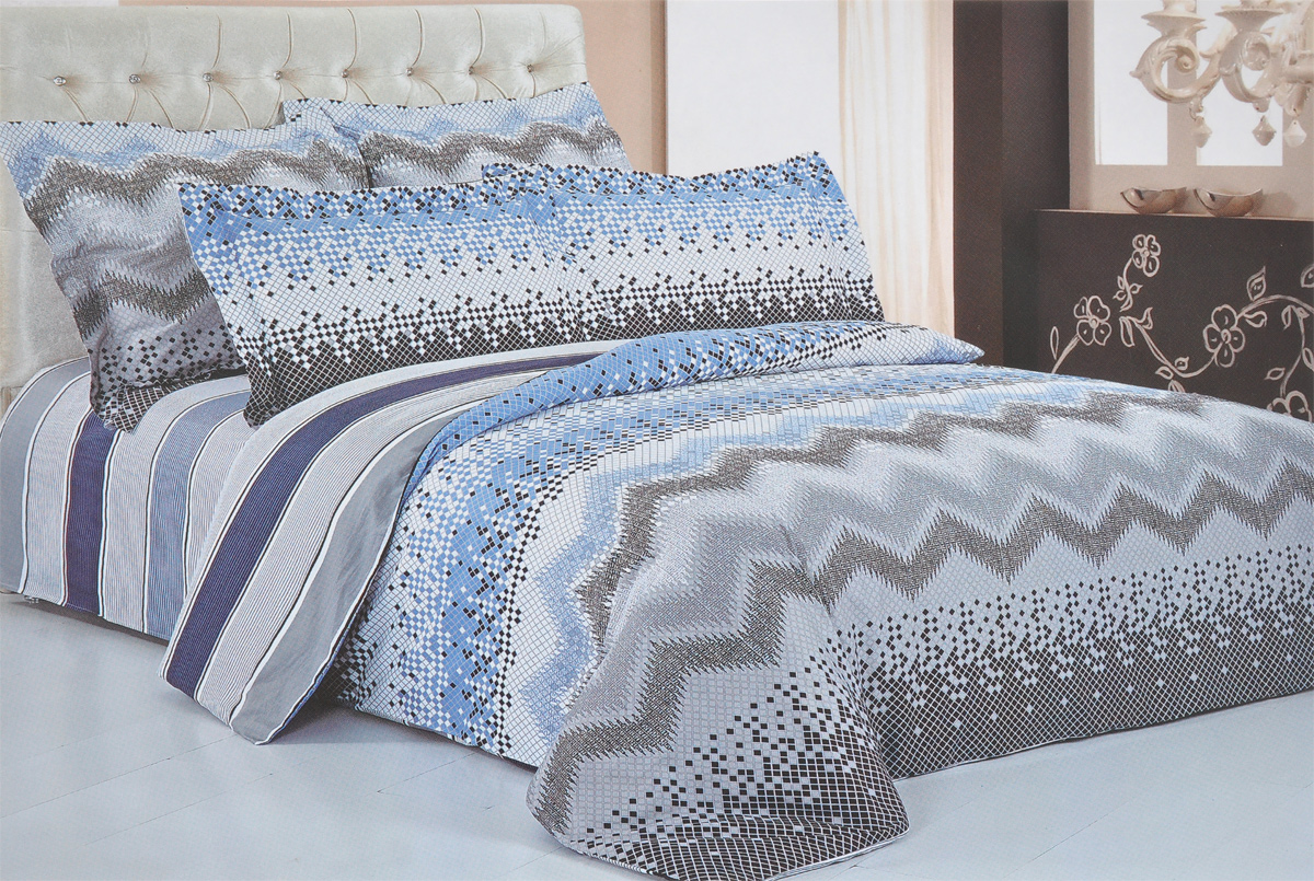 Комплект белья Soft Line, 2-спальный, наволочки 70х70. 09863CA-3505 Комплект белья Soft Line, 2-спальный, наволочки 70х70. 09863CA-3505Комплект белья Soft Line, выполненный из сатина (100% хлопок), состоит из пододеяльника, простыни и двух наволочек. Изделия оформлены ярким принтом в полоску в сочетании с оригинальным орнаментом. Постельное белье из сатина очень прочное и долговечное. Такой комплект выдержит многократное количество стирок, а яркие цвета не начнут тускнеть очень продолжительное время. Сатин практически не мнется, не электризуется, великолепно впитывает влагу и отлично вентилируется.