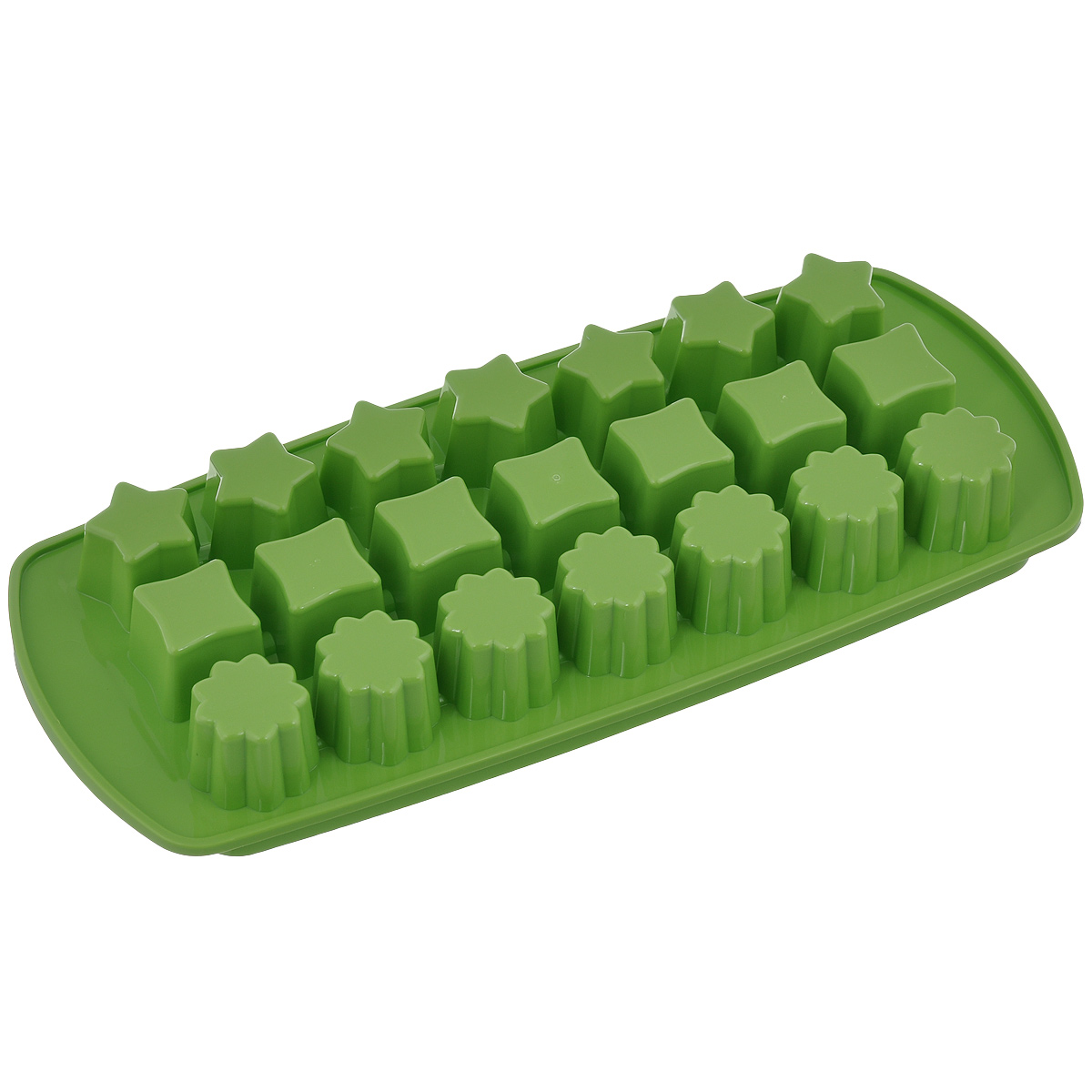 Форма для льда Tescomа Presto, цвет: зеленый, 21 ячейкаVT-1520(SR) Форма для льда Tescomа Presto, цвет: зеленый, 21 ячейкаVT-1520(SR)Форма для льда Tescoma Presto выполнена из прочного пластика. За один раз вы можете приготовить 21 кубик льда. Теперь на смену традиционным квадратным пришли новые оригинальные формы для приготовления фигурного льда, которыми можно не только охладить, но и украсить любой напиток. В формочки при заморозке воды можно помещать ягодки, такие льдинки не только оживят коктейль, но и добавят радостного настроения гостям на празднике!Общий размер формы: 27 см х 11,5 см х 3 см. Средний размер ячейки: 2,5 см х 2,5 см. Количество ячеек: 21 шт.