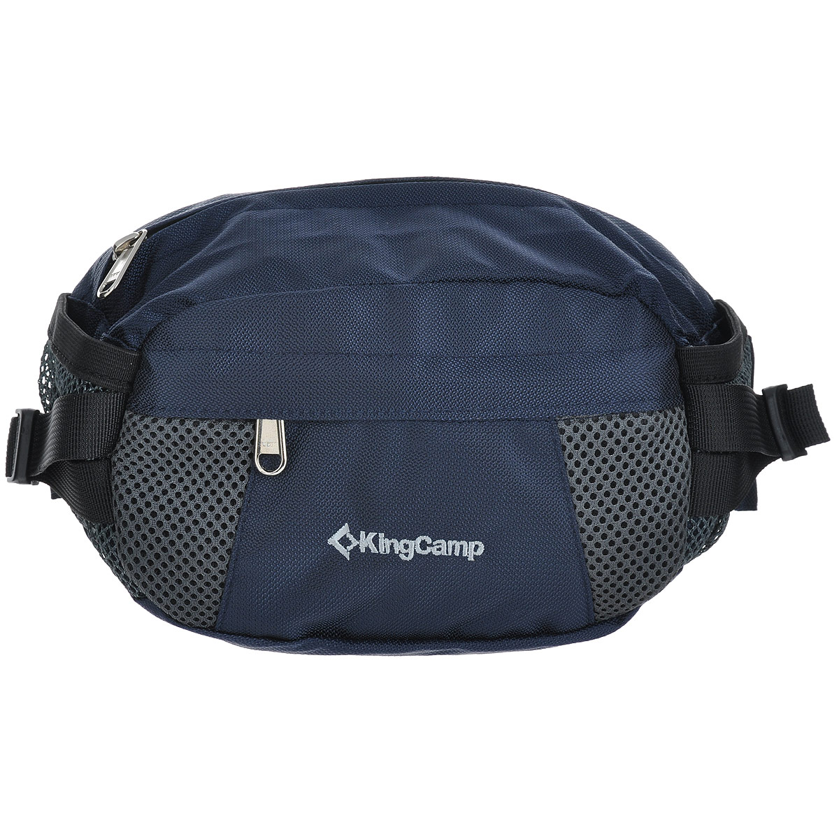 Сумка поясная KingCamp Coral, цвет: синийS76245 Сумка поясная KingCamp Coral, цвет: синийS76245Поясная сумка KingCamp Coral изготовлена из нейлона. Сумка имеет 1 основное отделение на застежке-молнии с 2 накладными карманами, одно из которых закрывается на застежку молнию. На лицевой стороне расположен накладной карман на застежке-молнии, по бокам - 2 сетчатых кармашка.Такая сумка отлично подойдет любителям фитнеса и пробежек. В нее можно положить необходимые вещи, такие как плеер, ключи, телефон, не боясь, что они потеряются. Сумка крепится на пояс при помощи ремня с пластиковым карабином. Максимальная длина пояса: 95 см.