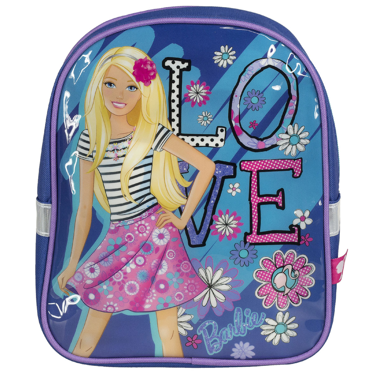 Рюкзак детский Barbie, цвет: синий. BRCB-UT4-52172523WD Рюкзак детский Barbie, цвет: синий. BRCB-UT4-52172523WDДетский рюкзак Barbie - это незаменимая вещь для прогулок и повседневных дел, в нем можно разместить самые важные вещи. Пусть у вашего ребенка тоже будет свой собственный рюкзак. Выполнен из прочных и безопасных материалов. Передняя панель украшена ярким изображением куклы Барби. У модели одно вместительное отделение на застежке-молнии. Широкие лямки можно свободно регулировать по длине в зависимости от роста ребенка. Рюкзак оснащен текстильной ручкой для переноски в руке. Светоотражающие элементы обеспечивают безопасность в темное время сутокРекомендуемый возраст: от 7 лет.