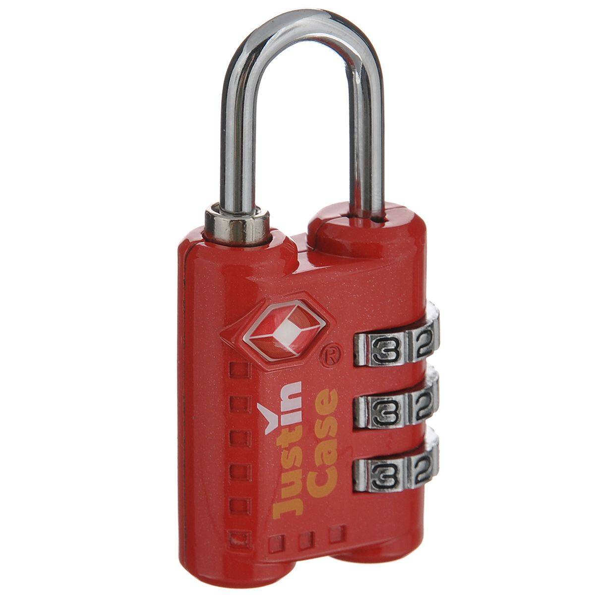 Замок для багажа JustinCase "3-Dial TSA Combination Lock", цвет: красный