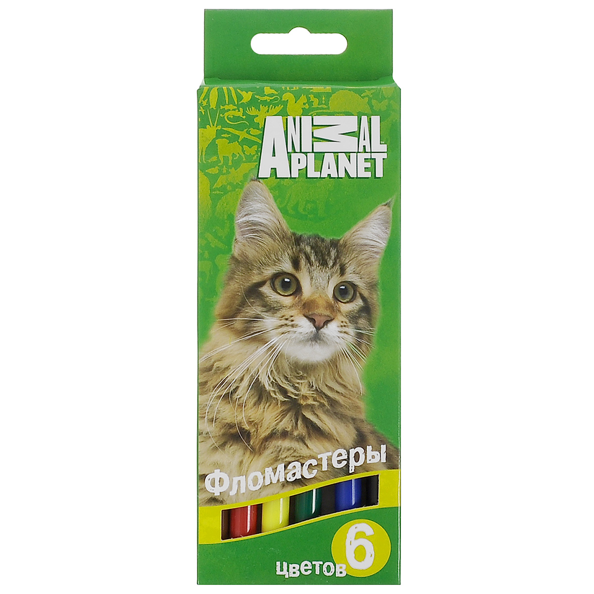 Набор фломастеров Action! Animal Planet. Кошка, 6 цветов72523WD Набор фломастеров Action! Animal Planet. Кошка, 6 цветов72523WDФломастеры Action! Animal Planet. Кошка, предназначенные для художественно-оформительских работ, обязательно порадуют вашего юного художника и помогут создать ему неповторимые и яркие картинки. Набор включает в себя 6 фломастеров ярких насыщенных цветов: коричневый, красный, желтый, зеленый, синий, черный. Специальные чернила на водной основе легко смываются с кожи и удаляются с большинства тканей. Корпус фломастеров изготовлен из полипропилена, а вентилируемый колпачок увеличивает срок службы чернил и предотвращает их преждевременное высыхание.Рекомендуемый возраст: от 3 лет.