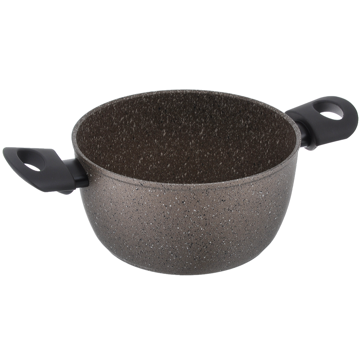 Кастрюля TimA Art Granit, с антипригарным покрытием, 2,5 лFS-91909 Кастрюля TimA Art Granit, с антипригарным покрытием, 2,5 лFS-91909Кастрюля TimA Art Granit изготовлена из алюминия с антипригарным покрытием. Семислойное сверхпрочное антипригарное покрытие нового поколения серии Art Granit состоит из нескольких слоев каменной крошки с высоким содержанием минералов. Это обеспечивает максимальный антипригарный эффект для приготовления блюд любой сложности и устойчивость к царапинам и истиранию. В процессе приготовления пищи возможно использование металлических столовых приборов.Утолщенное дно способствует равномерному распределению и сохранению тепла, что позволяет доводить блюдо до готовности без источника тепла. Удобные бакелитовые ручки c покрытием soft-touch не нагреваются и не скользят в руках. Посуда не боится перегрева, не выделяет опасных компонентов даже при высоких температурах. Покрытие легко моется. Подходит для всех типов плит, кроме индукционных. Можно мыть в посудомоечной машине. Внутренний диаметр кастрюли (по верхнему краю): 20 см. Высота стенки: 10,5 см. Ширина кастрюли (с учетом ручек): 33,5 см. Толщина стенки: 4 мм. Толщина дна: 4 мм.