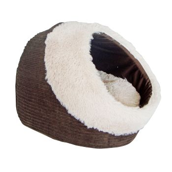 Домик для кошки THAIS BROWN 40х40х28см0120710 Домик для кошки THAIS BROWN 40х40х28см0120710Домик с комбинированной внешней отдекой из коричневого вельвета и искусственного меха. Подушка отделана искусственным мехом.