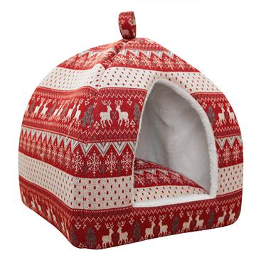 Домик для кошки Fauna Scans Igloo, цвет: красный, белый, 35 см х 35 см х 40 см0120710 Домик для кошки Fauna Scans Igloo, цвет: красный, белый, 35 см х 35 см х 40 см0120710Домик для кошки Fauna Scans Igloo обязательно понравится вашему питомцу. Изделие выполнено из вязаной ткани с новогодним принтом. Внутри домик отделан мягким искусственным мехом. Ваш любимец сразу же захочет забраться внутрь, там он сможет отдохнуть и спрятаться. Компактные размеры позволят поместить домик, где угодно, а приятная цветовая гамма сделает его оригинальным дополнением к любому интерьеру. Толщина стенки: 2 см.