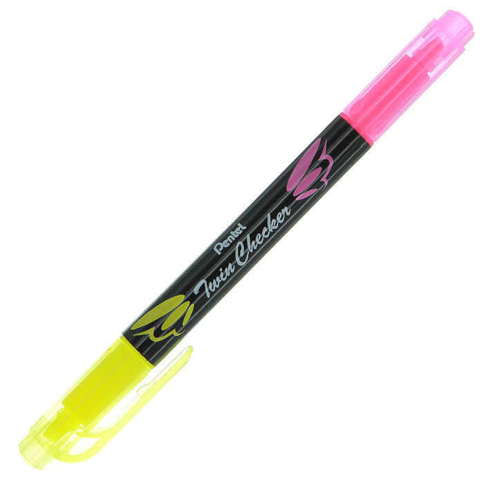 Pentel Текстовыделитель двухцветный Twin Checker, цвет: желтый, розовыйFS-36052 Pentel Текстовыделитель двухцветный Twin Checker, цвет: желтый, розовыйFS-36052Двухсторонний текстовыделитель Twin Checker невероятно удобен и станет вашим незаменимым помощником. Его можно использовать для выделения текстов на разных видах бумаги. У маркера скошенный наконечник, а два ярких насыщенных цвета - розовый и желтый - помогут обозначить необходимую информацию в потоке текста. Диаметр стержня от 1 до 3,5 мм.