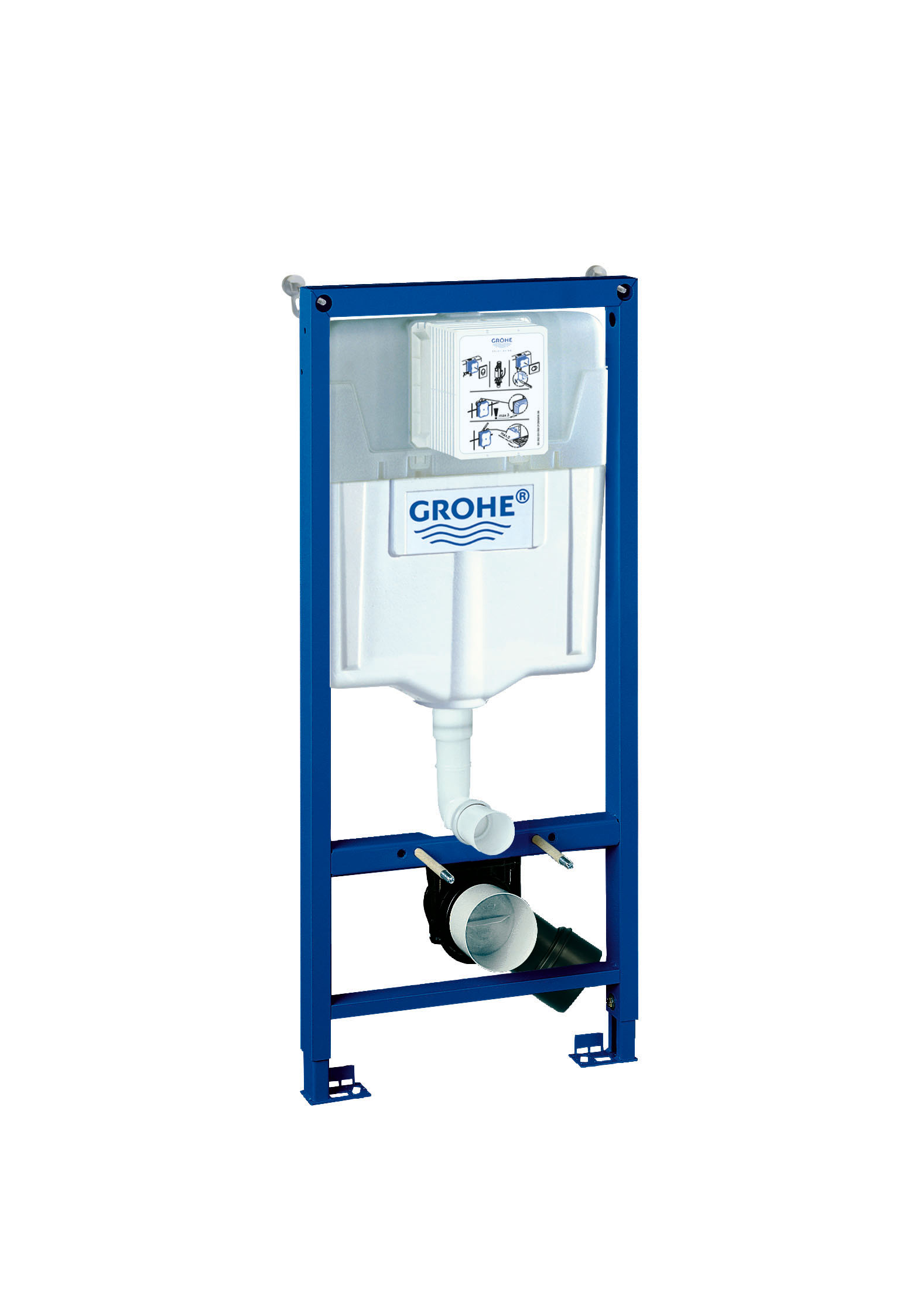 Система инсталляции для унитаза GROHE Rapid SL (1,13 м) (38536001)008232 Система инсталляции для унитаза GROHE Rapid SL (1,13 м) (38536001)008232Смывной бачок GD 2 С маленьким ревизионным окошком Монтажная высота 1,13 м Для монтажа перед стеной или стеной перегородкой Самонесущая стальная рама сПорошковым напылением Подготовлена для облицовки Фиксированные подключения Для одиночного или рядного монтажа Быстрая регулировка по высоте Крепежный материал Проверено -TUEV 2 болта-держателя для унитаза Крепление для керамики Расстояние между болтами 180/230 мм Выходной патрубок для унитаза O 90 мм Регулировка глубины монтажа Редуктор O 90/110 мм Впускной и смывной гарнитуры Смывной бачок GD 2, 6 - 9 л Заводская настройка 6 л и 3 л Пневматический смывной клапан с тремя режимамиСлива: 2-х объёмный, старт/стоп, или непрерывный Подключение воды слева, справа и сзади Арматурная группа I В соответствии с DIN С изоляцией от конденсационной влаги Подключение воды DN 15 Для вертикального или горизонтального монтажа С принадлежностями для монтажа перед стенойВидео по установке является исключительно информационным. Установка должна проводиться профессионалами!