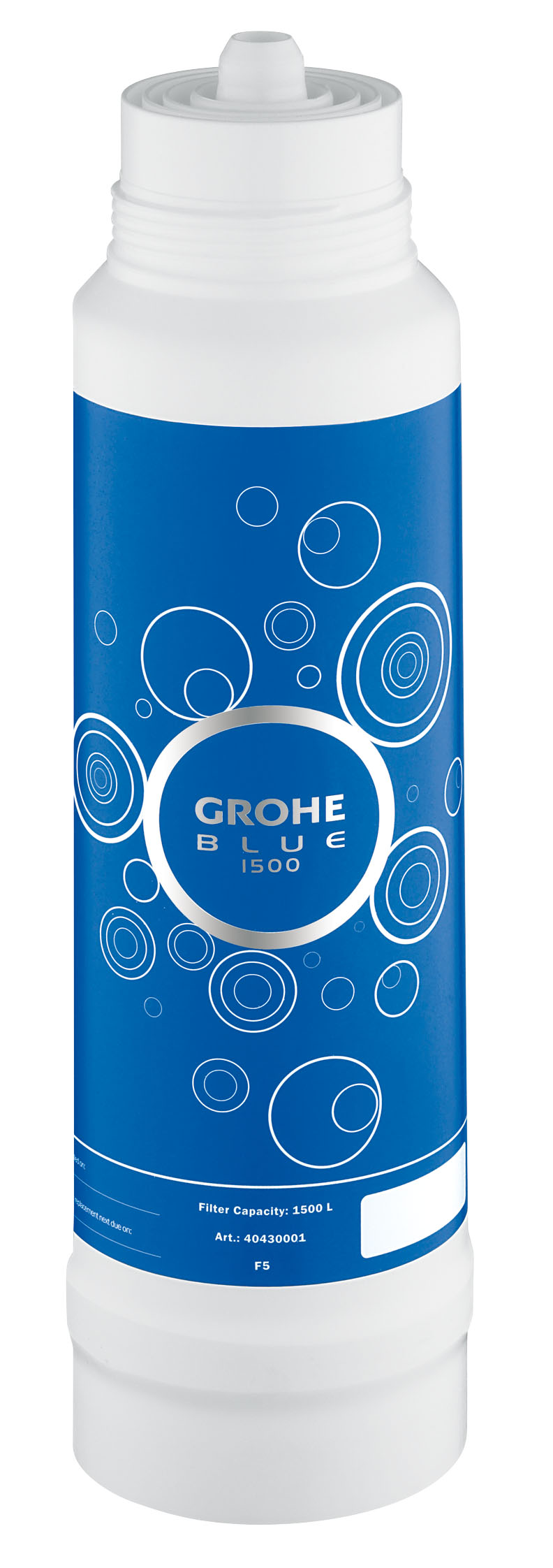 Фильтр сменный для водных систем Grohe Blue, 1500 л. 4043000113296 Фильтр сменный для водных систем Grohe Blue, 1500 л. 4043000113296GROHE Blue. Cовершенный вкус питьевой воды. Вода – это не только самый ценный ресурс на планете, но и основа существования всего живого. Основой репутации компаний GROHE и BWT – европейских лидеров сферы водопользования – являются принципы безопасности, гигиеничности и высочайшие стандарты качества. Объединив свои наработки и опыт, мы создали принципиально новые системы подачи воды. Инновационные устройства серии GROHE Blue превращают водопроводную воду в чистейшую питьевую. Эту воду Вы будете с наслаждением использовать ежедневно. Фильтры GROHE Blue понижают содержание извести в водопроводной воде и превращают ее в приятную на вкус и пригодную для питья. Уникальная технология 5-ступенчатой фильтрации очищает воду от всех примесей, ухудшающих ее вкус и запах. В результате получается чистейшая вода – без тяжелых металлов, примесей, извести и хлора.Как работает фильтр GROHE Blue:1) Предварительная фильтрация - предварительная грубая очистка от частиц, попадающих в воду при ее прохождении через систему водоснабжения, удерживает крупные частицы; 2) Предварительная фильтрация на основе активированного угля - вторая ступень предварительной фильтрации, очищающая воду от источников неприятного запаха и вкуса (например, хлора); 3) Ионообменный фильтр - прохождение воды через высокопроизводительный ионообменник, понижающий содержание извести и тяжелых металлов. Смягчает воду, снижая карбонатную жесткость, и связывает ионы тяжелых металлов, таких как свинец и медь; 4) Фильтр из активированного угля - фильтрация на основе активированного угля устраняет неприятный вкус, придаваемый воде хлором и органическими примесями; 5) Фильтр тонкой очистки - удерживает частицы величиной до 10 микрон.Комплект поставки:BWT фильтр для GROHE Blue Объем 1500 л Для использования с головкой фильтра GROHE Blue 64 508 001 Видео по установке является исключительно информационным. Установка должна проводиться профессионалами!