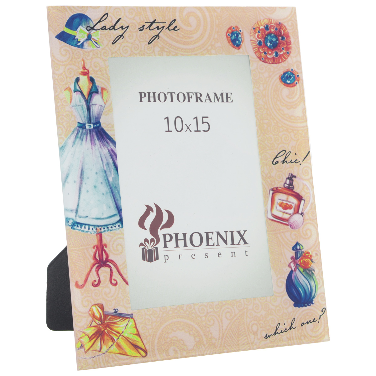 Фоторамка Феникс-презент Леди, 10 см х 15 см5055283001225 Фоторамка Феникс-презент Леди, 10 см х 15 см5055283001225Декоративная фоторамка Феникс-презент Леди, выполненная из высококачественного стекла, украсит интерьер помещения оригинальным образом, а также позволит сохранить на память изображения дорогих вам людей и интересных событий вашей жизни. Рамка оформлена красочным рисунком. У рамки есть ножка для размещения ее на столе. С такой фоторамкой вы сможете не просто внести в интерьер своего дома элемент необычности, но и создать атмосферу загадочности и изысканности.