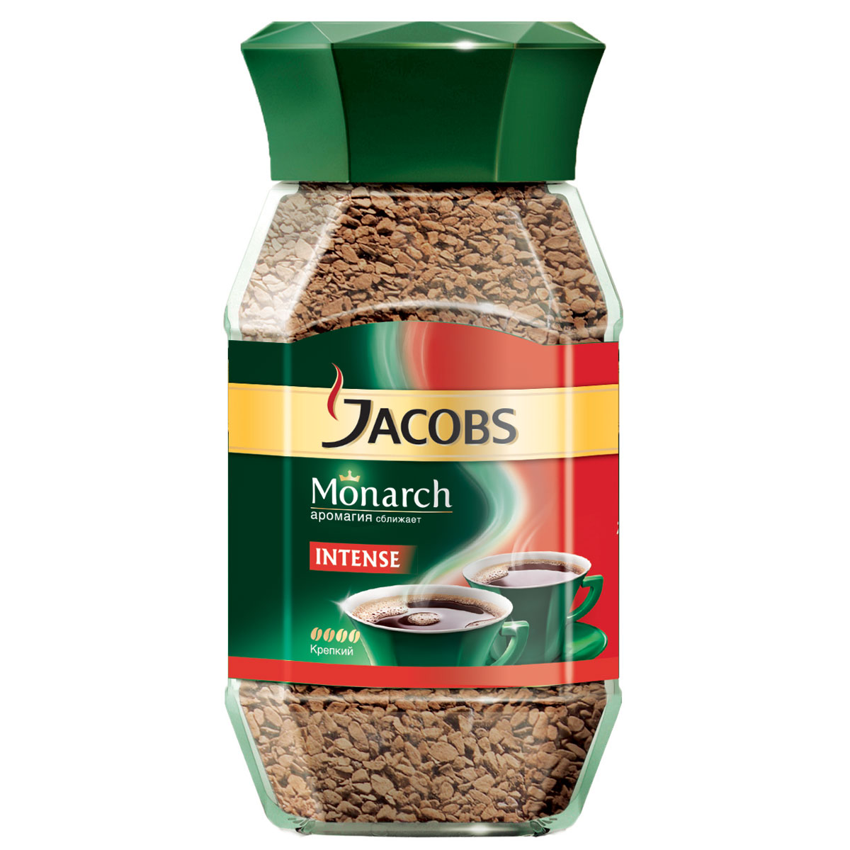 Jacobs Monarch Intense кофе растворимый, 95 г0120710 Jacobs Monarch Intense кофе растворимый, 95 г0120710Jacobs Monarch Intense обладает наиболее крепким вкусом и притягательным ароматом в линейке Jacobs Monarch благодаря глубокой обжарке тщательно отобранных кофейных зерен. Приготовите кофе Jacobs Monarch Intense для себя и своих близких и почувствуйте, как его Аромагия заполняет все вокруг, создавая особую атмосферу теплоты общения.Jacobs Monarch. Аромагия сближает!
