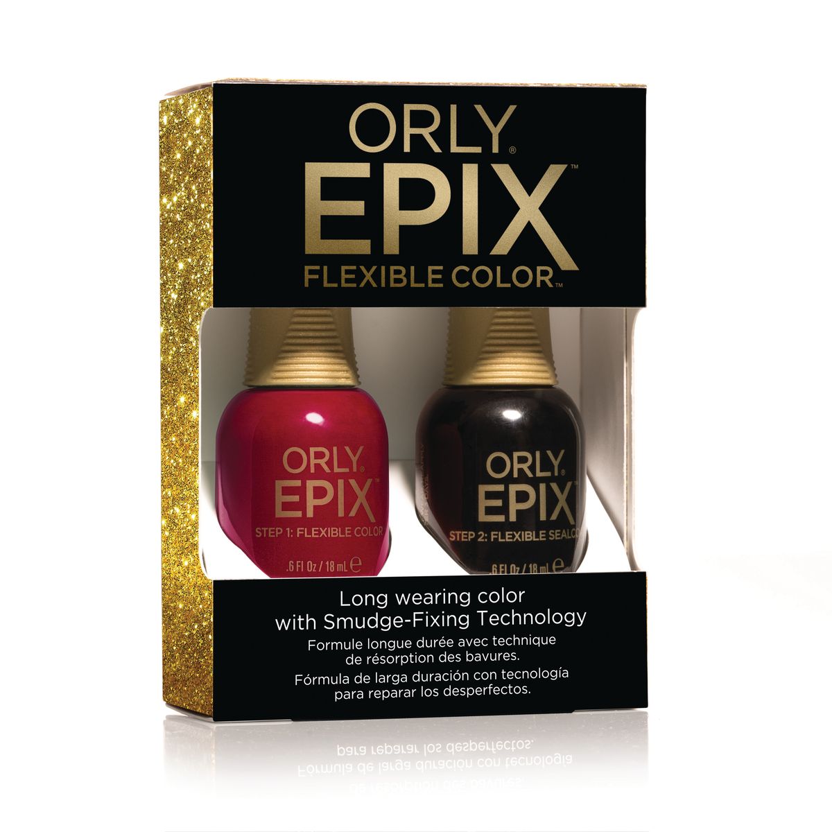 Orly Набор для создания 2-х фазного эластичного покрытия EPIX Flexible Color Launch Kit - Premiere PartySC-FM20104 Orly Набор для создания 2-х фазного эластичного покрытия EPIX Flexible Color Launch Kit - Premiere PartySC-FM20104Двухфазная эластичная система Flexible Color System - это новейшая запатентованная технология последнего поколения от ORLY, объединившая функции лака для ногтей и гибридных гелевых покрытий. Она обеспечивает прочное эластичное покрытие благодаря содержанию инновационных амортизирующих полимеров. Технология Flexible Color System подразумевает взаимное сцепление цветного лака и верхнего покрытия. Оба препарата системы EPIX дополняют друг друга и действуют вместе.А простое нанесение без подтеков обеспечивается благодаря технологии Smudge-Fixing, которая содержит полимеры, делающие покрытие эластичным и гибким, словно натуральные ногти. Лак быстро выравнивается, исключая смазывание во время нанесения.И еще один плюс, который все женщины оценят по достоинству - инновационная кисть ORLY EPIX. Она обеспечивает точное нанесение и идеальную ровную линию возле кутикулы. Максимальный контроль за результатом гарантирован:• 600 щетинок + плоская кисть• Максимально точное нанесение• Гладкое и плотное покрытие в одно касание кисти• Изогнутый контур кисти для безупречной линии возле кутикулыEPIX от ORLY сочетает все лучшие свойства в одном покрытии – эластичное покрытие без сколов, словно единое целое с ногтями.