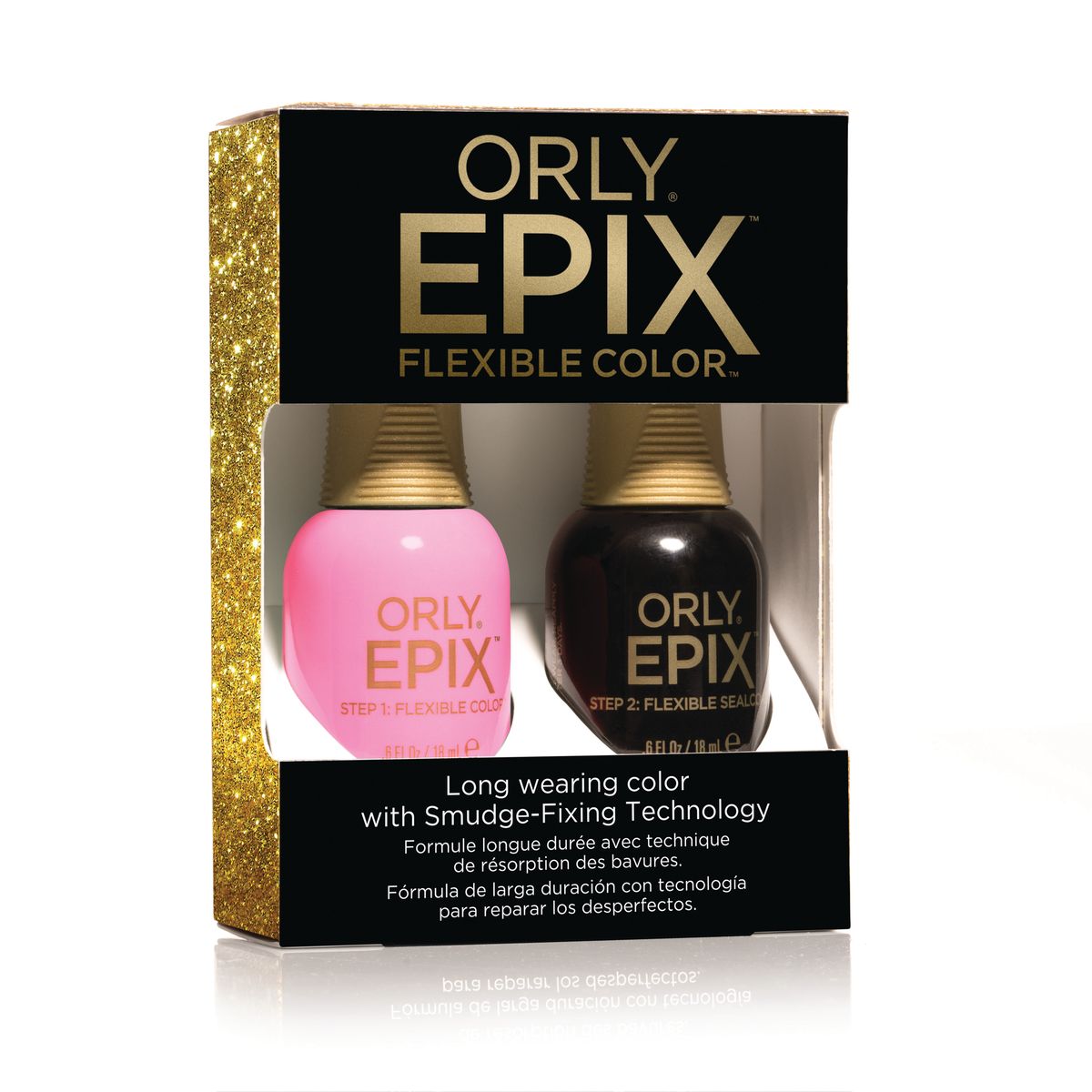 Orly Набор для создания 2-х фазного эластичного покрытия EPIX Flexible Color Launch Kit - Out Take13503060 Orly Набор для создания 2-х фазного эластичного покрытия EPIX Flexible Color Launch Kit - Out Take13503060Двухфазная эластичная система Flexible Color System - это новейшая запатентованная технология последнего поколения от ORLY, объединившая функции лака для ногтей и гибридных гелевых покрытий. Она обеспечивает прочное эластичное покрытие благодаря содержанию инновационных амортизирующих полимеров. Технология Flexible Color System подразумевает взаимное сцепление цветного лака и верхнего покрытия. Оба препарата системы EPIX дополняют друг друга и действуют вместе.А простое нанесение без подтеков обеспечивается благодаря технологии Smudge-Fixing, которая содержит полимеры, делающие покрытие эластичным и гибким, словно натуральные ногти. Лак быстро выравнивается, исключая смазывание во время нанесения.И еще один плюс, который все женщины оценят по достоинству - инновационная кисть ORLY EPIX. Она обеспечивает точное нанесение и идеальную ровную линию возле кутикулы. Максимальный контроль за результатом гарантирован:• 600 щетинок + плоская кисть• Максимально точное нанесение• Гладкое и плотное покрытие в одно касание кисти• Изогнутый контур кисти для безупречной линии возле кутикулыEPIX от ORLY сочетает все лучшие свойства в одном покрытии – эластичное покрытие без сколов, словно единое целое с ногтями.