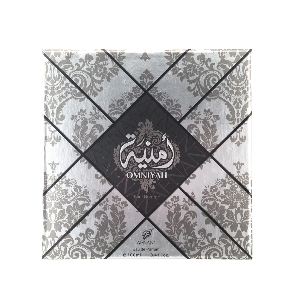 Afnan Omniyah Pour Homme Туалетные духи, Мужские, 100млперфорационные unisex Afnan Omniyah Pour Homme Туалетные духи, Мужские, 100млперфорационные unisexОбольстительный древесно-фужерный аромат для мужчин OMNIYAH POUR HOMME «Желание», Облачен в роскошный восточный флакон. Базовые ноты амбры, кедра, мускуса, подчеркнуты ароматом лаванды и лайма, что делает аромат притягательным , а обладателя аромата – желанным .Верхние ноты:лайм, лимонНоты «сердца»:кожа, лавандаБазовые ноты:белый кедр, амбра, мускус