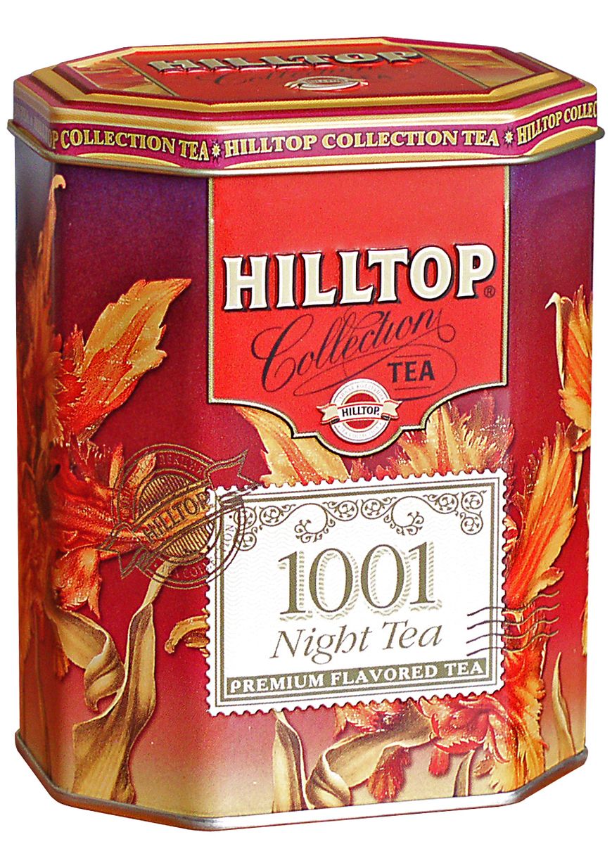 Hilltop 1001 Ночь ароматизированный листовой чай, 100 г0120710 Hilltop 1001 Ночь ароматизированный листовой чай, 100 г0120710Hilltop 1001 Ночь содержит в себе смесь чёрных и зелёных байховых чаёв с добавлением лепестков розы, жасмина, подсолнечника и сафлора. Ароматизирован натуральными маслами.