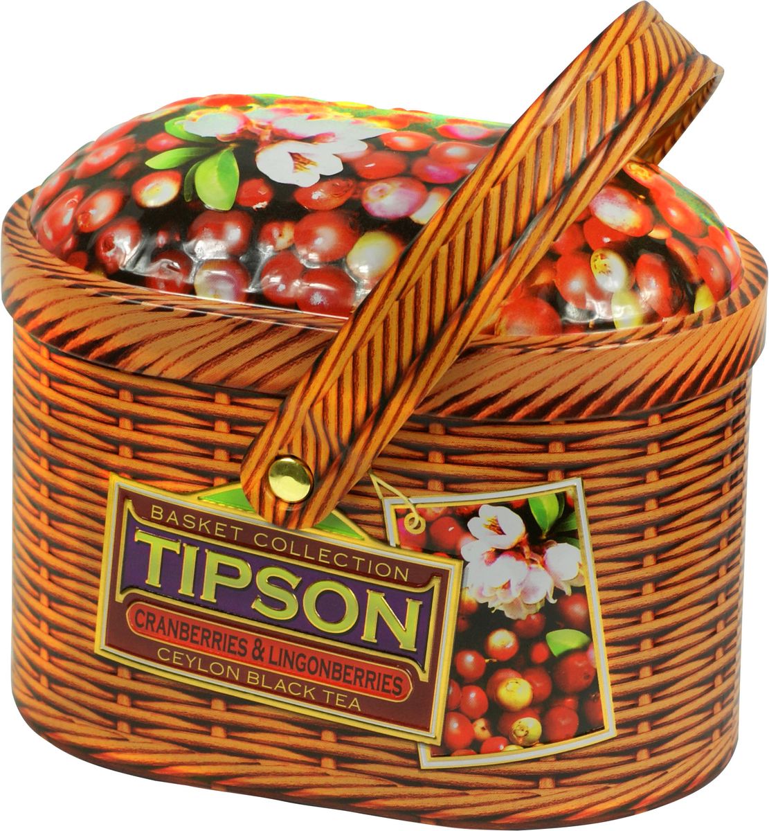 Tipson Cranberries and Lingonberries черный листовой чай, 100 г (жестяная банка)0120710 Tipson Cranberries and Lingonberries черный листовой чай, 100 г (жестяная банка)0120710Чай чёрный цейлонский байховый листовой Tipson Cranberries and Lingonberries с ягодами клюквы, китайской дерезы и ароматами брусники и ванили.