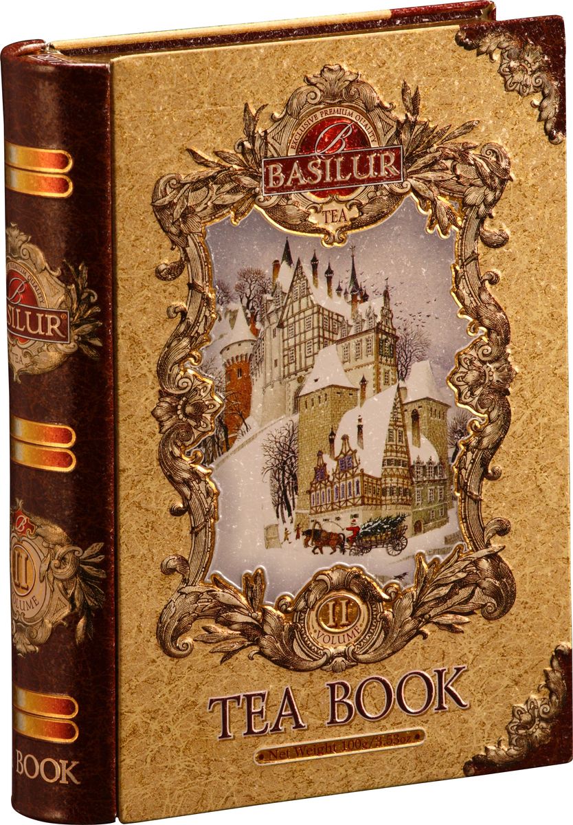 Basilur Tea Book II черный листовой чай, 100 г (жестяная банка)0120710 Basilur Tea Book II черный листовой чай, 100 г (жестяная банка)0120710Чай чёрный цейлонский байховый листовой Basilur Tea Book II с кусочками папайи, лепестками календулы, подсолнечника и сафлора и ароматами апельсина, корицы, гвоздики и ванили.