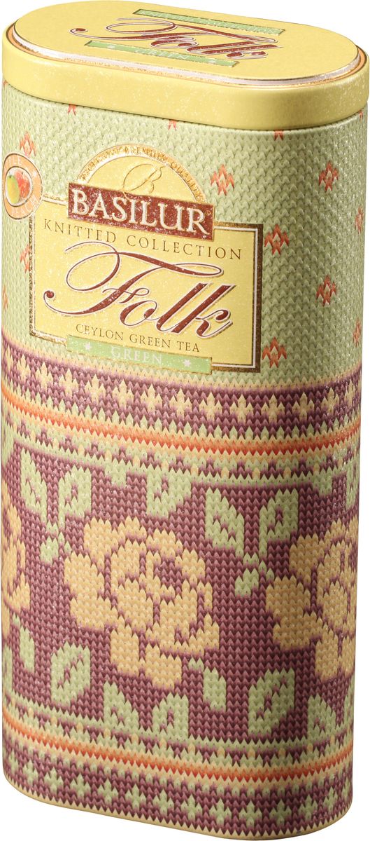 Basilur Folk Green зеленый листовой чай, 100 г (жестяная банка)0120710 Basilur Folk Green зеленый листовой чай, 100 г (жестяная банка)0120710Basilur Folk Green - зелёный цейлонский байховый листовой чай с яблоком, лепестками цветов и ароматами яблока и персика в красивой подарочной упаковке.