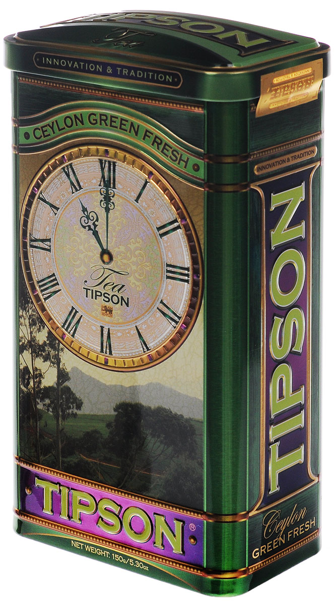 Tipson Green Fresh зеленый листовой чай, 150 г (жестяная банка)0120710 Tipson Green Fresh зеленый листовой чай, 150 г (жестяная банка)0120710Крупнолистовой чай Tipson Green Fresh обладает ярко-выраженной терпкой ноткой. В приготовлении чая использованы самые нежные и молодые чайные листья, что придает чаю целебные свойства и гармоничный вкус.