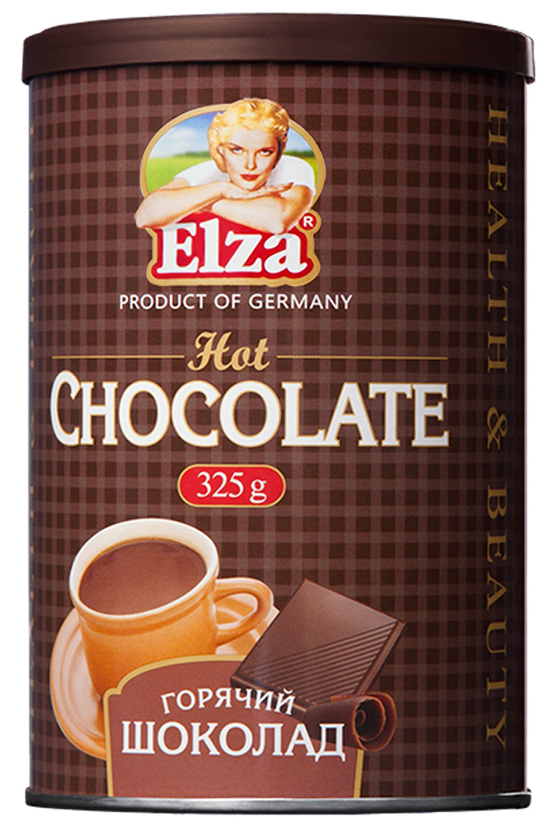 Elza Hot Chocolate шоколад горячий, 325 г0120710 Elza Hot Chocolate шоколад горячий, 325 г0120710Приготовленный из отборных какао-бобов по традиционному немецкому рецепту горячий шоколад Elza заряжает энергией и хорошим настроением.
