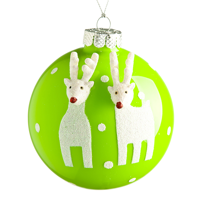 Новогоднее подвесное украшение Its a Happy Day Олени, цвет: зеленый, диаметр 10 см66022_3 Новогоднее подвесное украшение Its a Happy Day Олени, цвет: зеленый, диаметр 10 см66022_3Подвесное украшение Its a Happy Day Олени, выполненное из стекла, прекрасно подойдет для праздничного декора вашей ели. Оригинальное новогоднее украшение в виде шара оформлено объемным изображением оленей. С помощью специальной текстильной петельки его можно повесить в любом понравившемся вам месте. Но удачнее всего такая игрушка будет смотреться на праздничной елке. Елочная игрушка - символ Нового года и Рождества. Она несет в себе волшебство и красоту праздника. Создайте в своем доме атмосферу веселья и радости, украшая новогоднюю елку нарядными игрушками, которые будут из года в год накапливать теплоту воспоминаний.