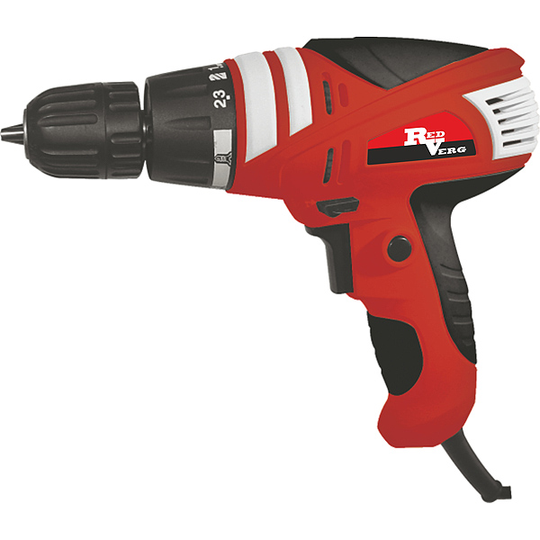 Шуруповерт электрический RedVerg RD-SD330/2F0156110LA Шуруповерт электрический RedVerg RD-SD330/2F0156110LAШуруповерт электрический RD-SD330/2 является отличным инструментом для осуществления заворачивания и выворачивания различных крепёжных элементов, а также для проведения качественного сверления отверстий в дереве, металле, керамике или пластике. Среди отличительных особенностей аппарата возможность точной настройки крутящего момента для работы с определённым крепежом - шуруповёрт имеет на выбор 20 положений. Двухскоростной редуктор, в свою очередь, позволяет оптимально настроить дрель для сверлильных работ. Рукоятка со специальными резиновыми накладками позволяет обеспечить удобство обхвата и контроля в процессе работы. Благодаря быстрозажимному патрону, который предусмотрен в конструкции агрегата, замену оснастки можно легко осуществлять в оперативном режиме без использования дополнительного инструмента.