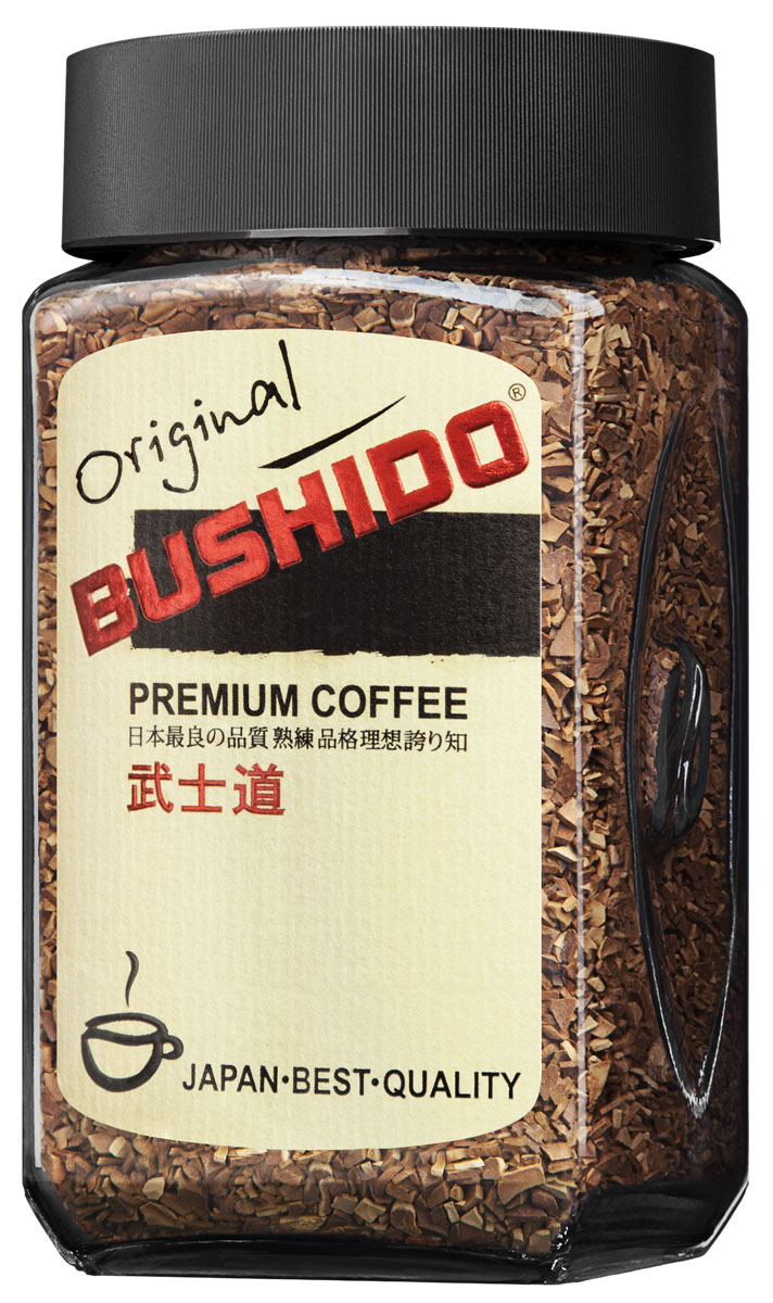 Bushido Original кофе растворимый, 100 г0120710 Bushido Original кофе растворимый, 100 г0120710Bushido Original изготовлен из собранной вручную южноамериканской арабики, обладает оригинальным вкусом, тонким ароматом и долгим послевкусием.
