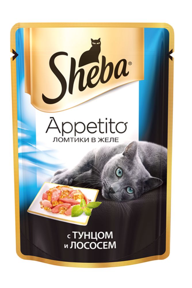 Консервы для взрослых кошек Sheba Appetito, с тунцом и лососем в желе, 85 г0120710 Консервы для взрослых кошек Sheba Appetito, с тунцом и лососем в желе, 85 г0120710Любимой кошке всегда хочется давать только самое лучшее. И еда - великолепный способ передать свое отношение к любимице. Сочные ломтики Sheba Appetito подарят кошке особое изысканное удовольствие и помогут владельцу выразить свою заботу и восхищение ей. Новая линия Sheba Appetito - это сочные ломтики двух видов рыбы в насыщенном желе. Ломтики сохраняют всю сочность вкуса, который непременно оценит каждая кошка. В состав консервов входят все витамины и минералы, необходимые для сбалансированного питания взрослых кошек. Не содержат сои, искусственных красителей и консервантов. Состав: мясо и субпродукты, мясо тунца минимум 4%, мясо лосося минимум 4%, таурин, витамины, минеральные вещества. Пищевая ценность (100 г): белки - 9 г, жиры - 3 г, зола - 1,8 г, клетчатка - 0,3 г, витамин А - не менее 100 МЕ, витамин Е - не менее 1 МГ. Энергетическая ценность: 70 ккал. Вес: 85 г.Товар сертифицирован.Уважаемые клиенты! Обращаем ваше внимание на возможные изменения в дизайне упаковки. Качественные характеристики товара остаются неизменными. Поставка осуществляется в зависимости от наличия на складе.