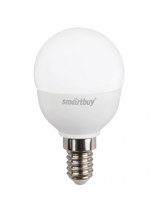 Лампа светодиодная Smartbuy, P45, холодный свет, цоколь Е14, 7 ВтC0044701 Лампа светодиодная Smartbuy, P45, холодный свет, цоколь Е14, 7 ВтC0044701Светодиодная лампа Smartbuy P45 - энергосберегающая лампа общего или декоративного освещения, подходит для замены ламп накаливания и галогенных. Благодаря своей экономичности, длительному сроку службы и экологичности светодиодные лампы выгодно отличаются от своих предшественников. Колба лампы выполнена в форме шара. Поверхность колбы матовая. Лампа P45 повторяет форму и размеры стандартных ламп типа шар и идеально подходит к любому светильнику, в котором используются данные типы ламп. В светодиодных лампах серии P45 применяются высокоэффективные светодиоды, обеспечивающие эффективность до 80 лм/Вт. При этом коэффициент цветопередачи ламп обеспечивается на уровне Ra>80. Особенности: - Хорошая цветопередача. - Отсутствие мерцания обеспечивает меньшую утомляемость глаз. - Высокоэффективный драйвер обеспечивает стабильную работу. - Устойчивость к механическому воздействию. - Большой срок службы - 30 000 часов работы. - Широкий рабочий температурный режим от -25° до +45°С. - Не содержит ртуть, экологически безопасна. Тип колбы: P45. Индекс цветопередачи: RA>80. Частота: 50 Гц. Напряжение: 220-240 В. Коэффициент мощности: 0,06.
